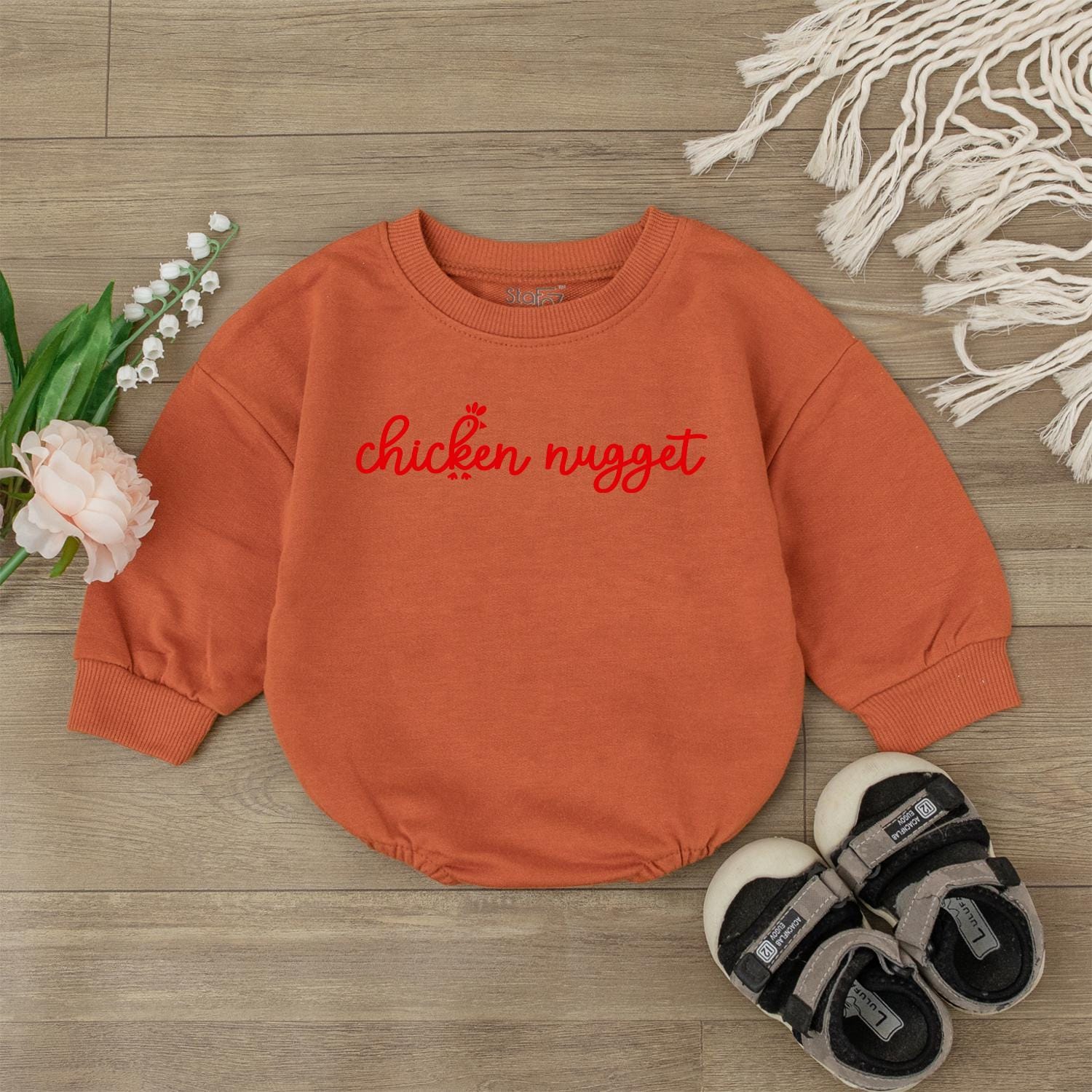 Adorable Chicken Nugget Baby Romper Cute Infant Bodysuit Unisex Newborn Coming Home Outfit Perfect Baby Shower Gift for Boys and Girls