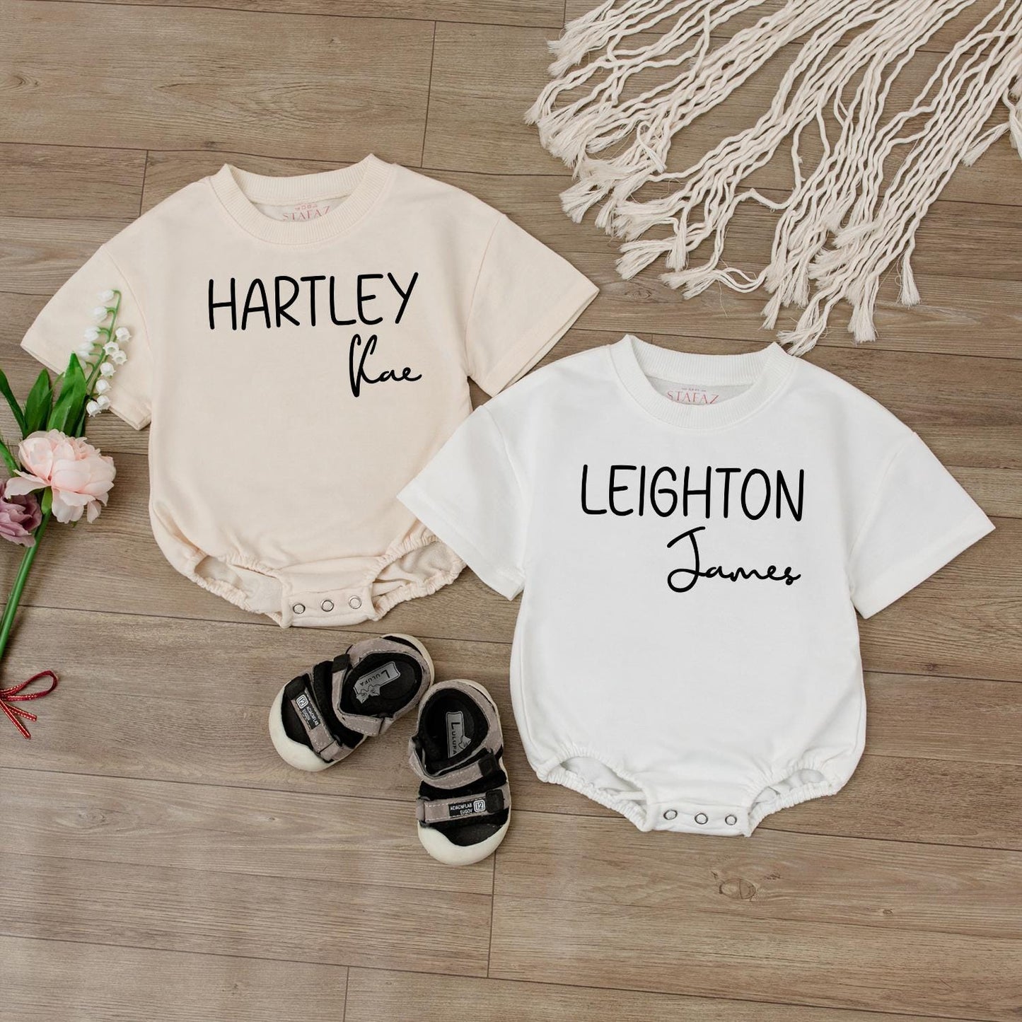 Personalized First & Middle Name Baby Bodysuit Newborn Gift Going Home Outfit Custom Baby Shower Gift Cute Romper Boy/Girl