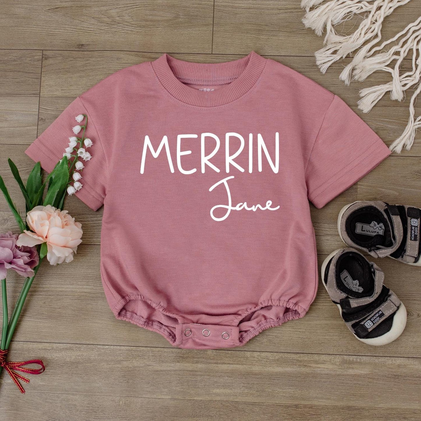 Personalized First & Middle Name Baby Bodysuit Newborn Gift Going Home Outfit Custom Baby Shower Gift Cute Romper Boy/Girl