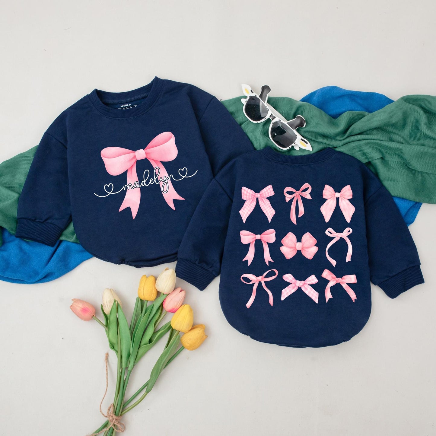 Pink Bow Birthday Girl Romper Personalized for 1st Birthday Celebration Custom Infant Outfit Baby Shower Gift