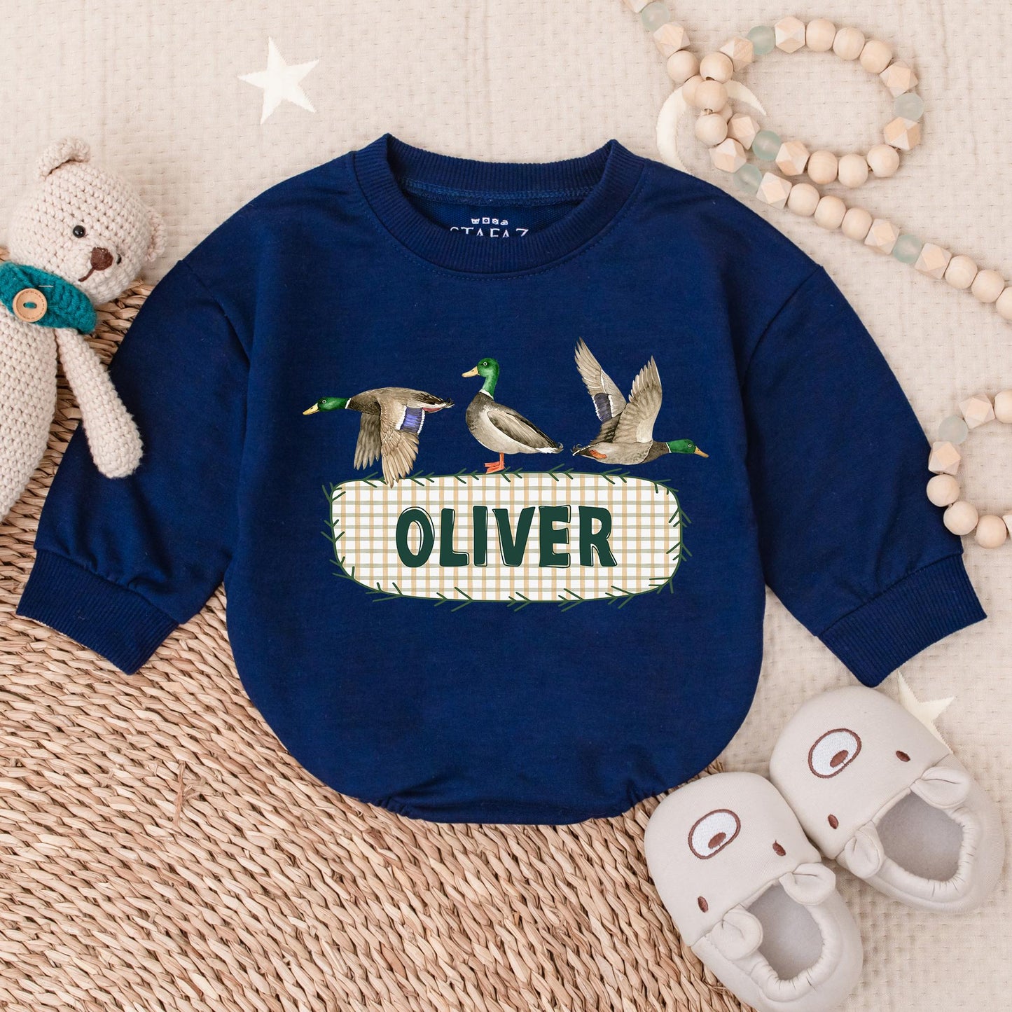 Personalized Mallard Duck Hunting Baby Romper Daddy's Hunting Buddy Cute Duckling Bodysuit Baby Shower Gift for Boys