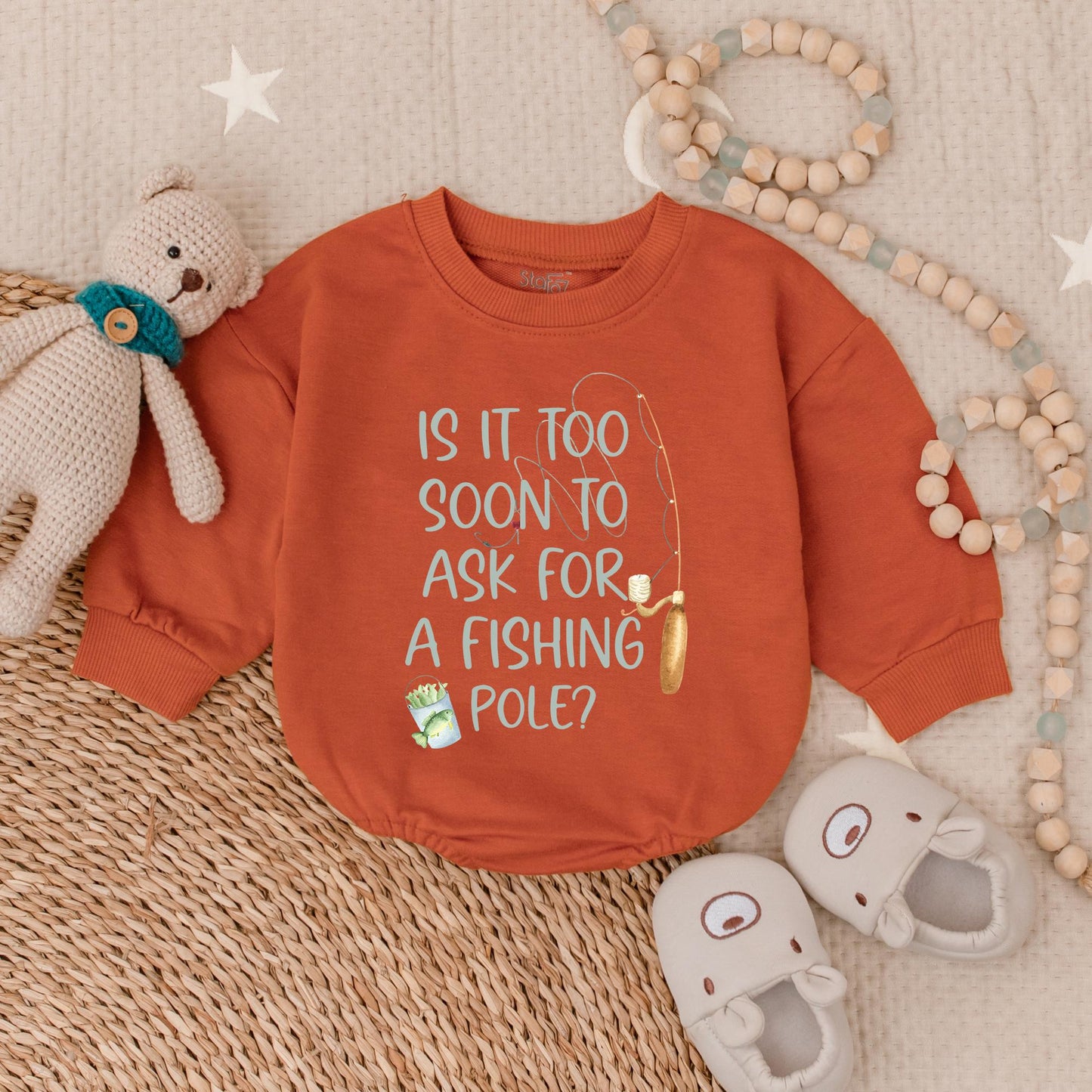Is It Too Soon To Ask For A Fishing Pole Bubble Romper, Fishing Buddy Bodysuit, Grandchild Reveal, Baby boy Clothes, Baby shower Gift