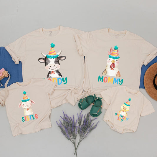 Barnyard First Birthday Boy Shirt Holy Cow I'm One Matching Family Farm Birthday Tee