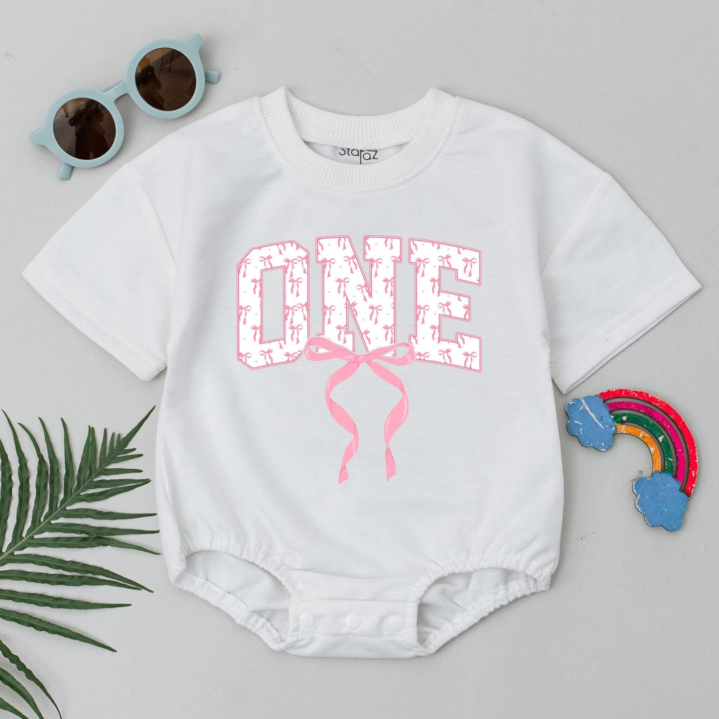Personalized Matching Family Pink Bow First Birthday Girl T-Shirts Comfortable Soft Cotton Party Gift Outfits for Mom Dad Baby Girl