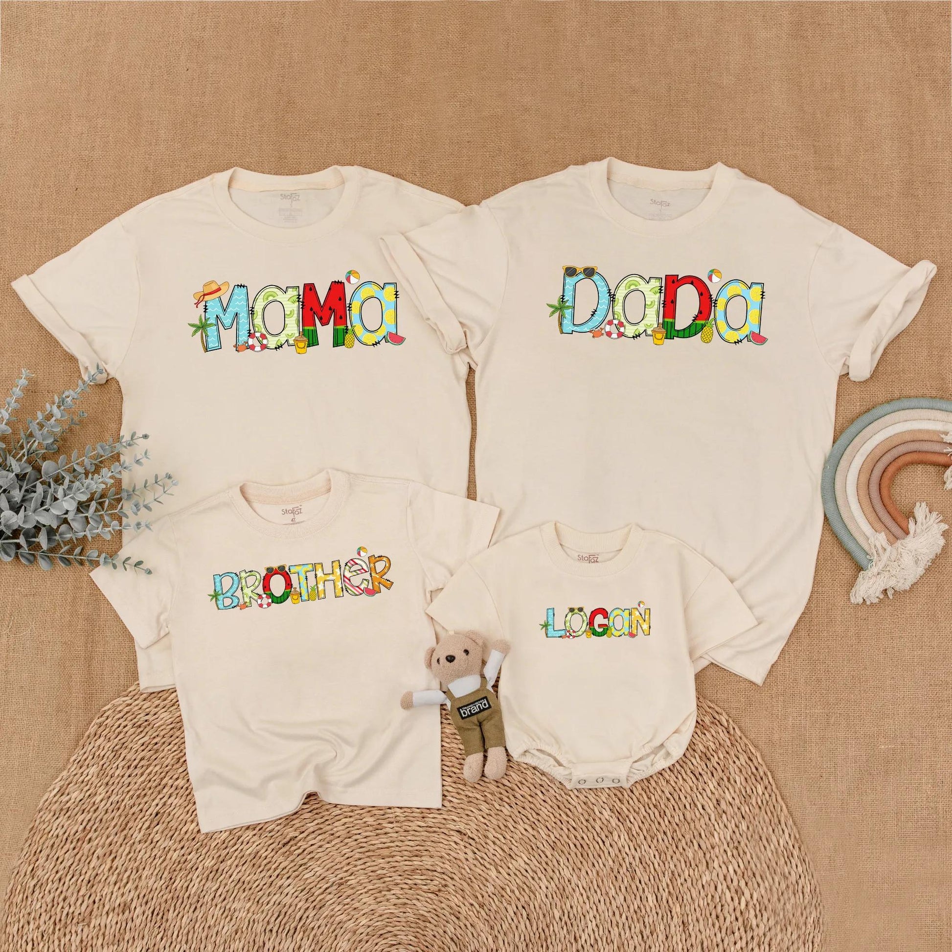 Summer Family Beach Birthday Matching Outfits 1st Birthday Vacation Coastal Holiday T-Shirts