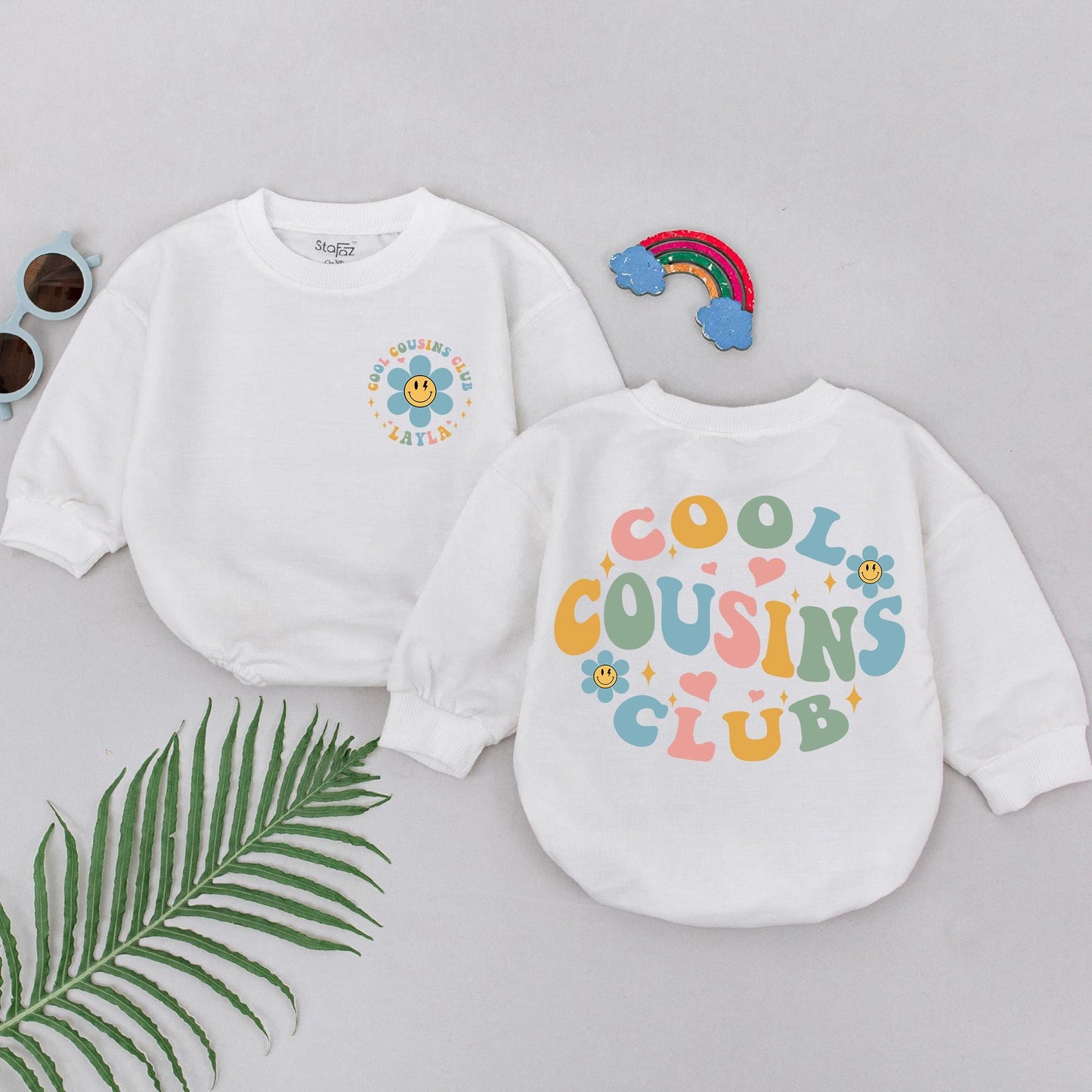 Cool Cousins Club Romper Personalized for Baby's Crew Matching Outfit Newborn Gift Fun Cousins Cotton Soft Bodysuit Infant Outfit for Boys or Girls