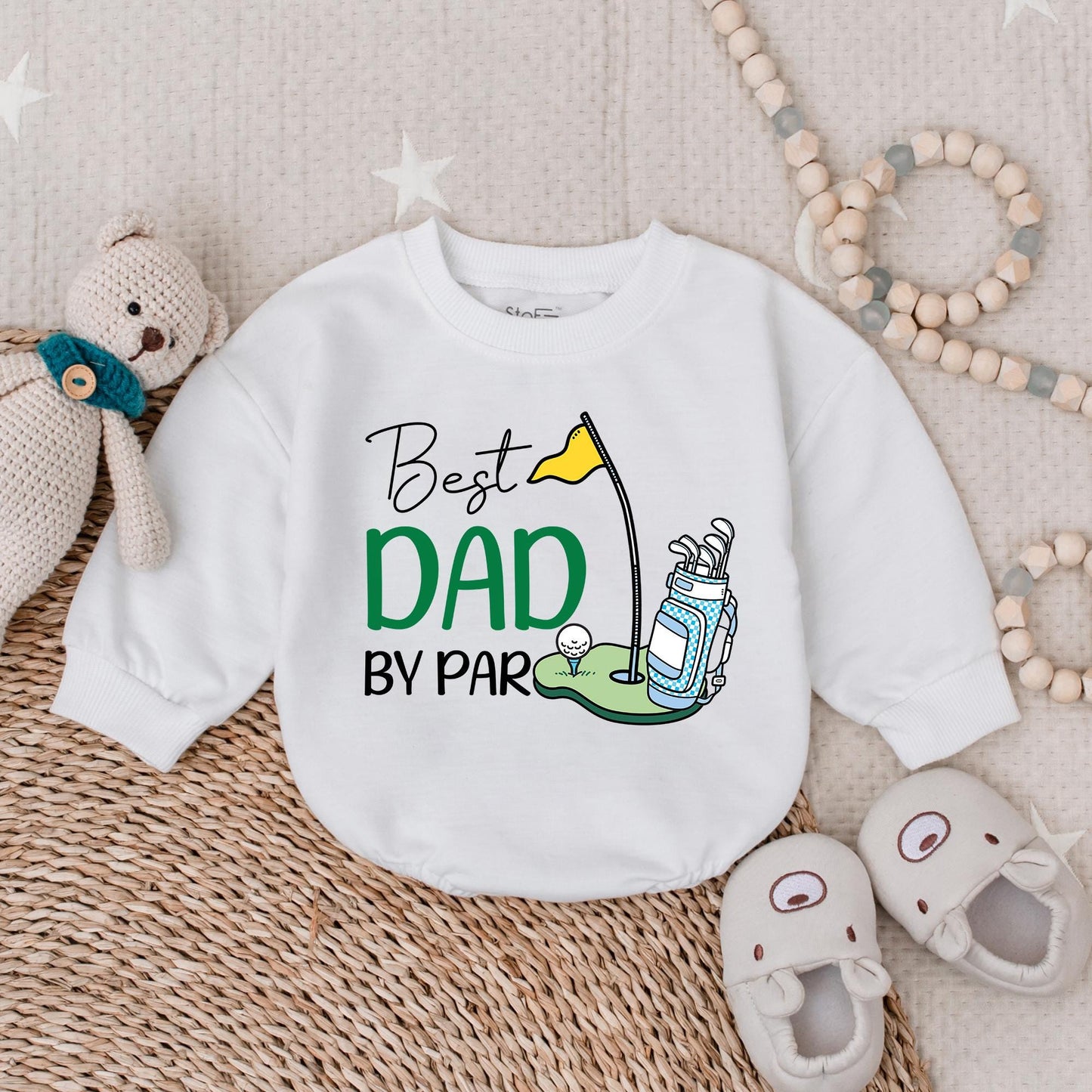 Best Dad by Par Boy Bubble Romper Golf Themed Toddler Shirt Perfect for Boys Golf Party Outfits Cute Golf Tees