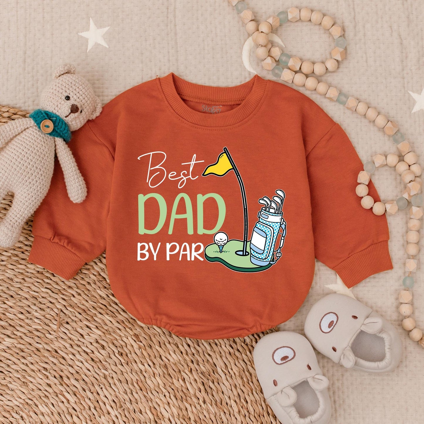 Best Dad by Par Boy Bubble Romper Golf Themed Toddler Shirt Perfect for Boys Golf Party Outfits Cute Golf Tees