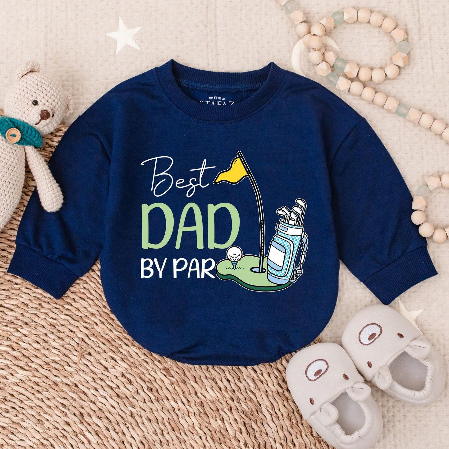 Best Dad by Par Boy Bubble Romper Golf Themed Toddler Shirt Perfect for Boys Golf Party Outfits Cute Golf Tees