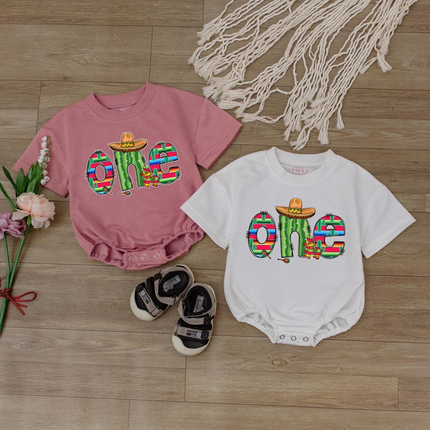 Cute Fiesta 1st Birthday Baby Romper Uno Fiesta Outfit Cinco de Mayo Baby Shower Gift