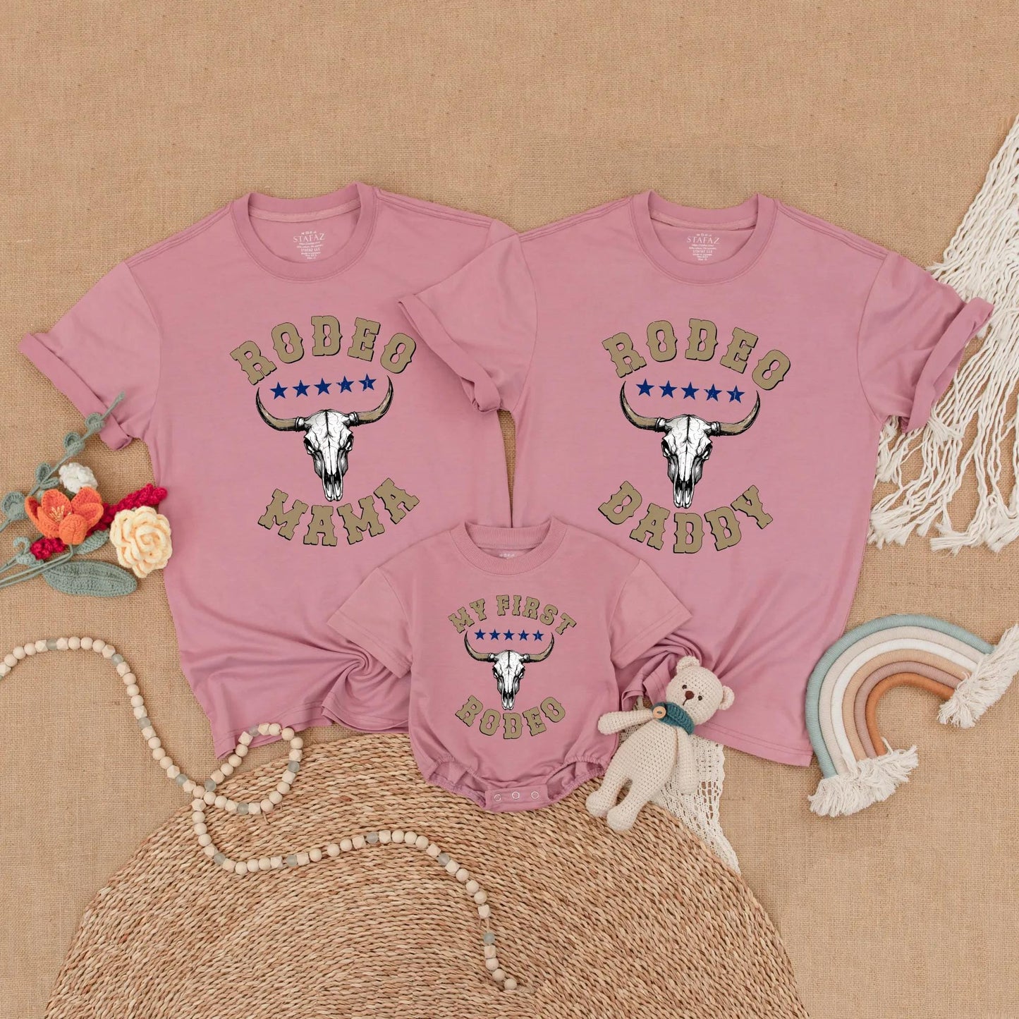 My First Rodeo Family Birthday Matching Shirt Cowboy Theme Wild West Western Outfits Birthday Boy Mama Outfit