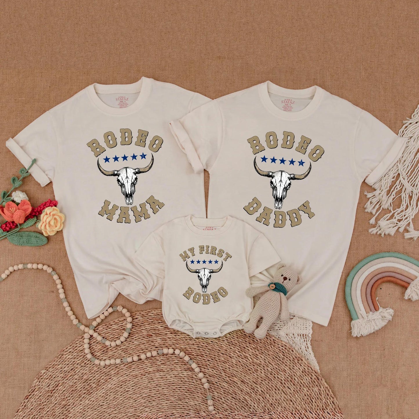 My First Rodeo Family Birthday Matching Shirt Cowboy Theme Wild West Western Outfits Birthday Boy Mama Outfit