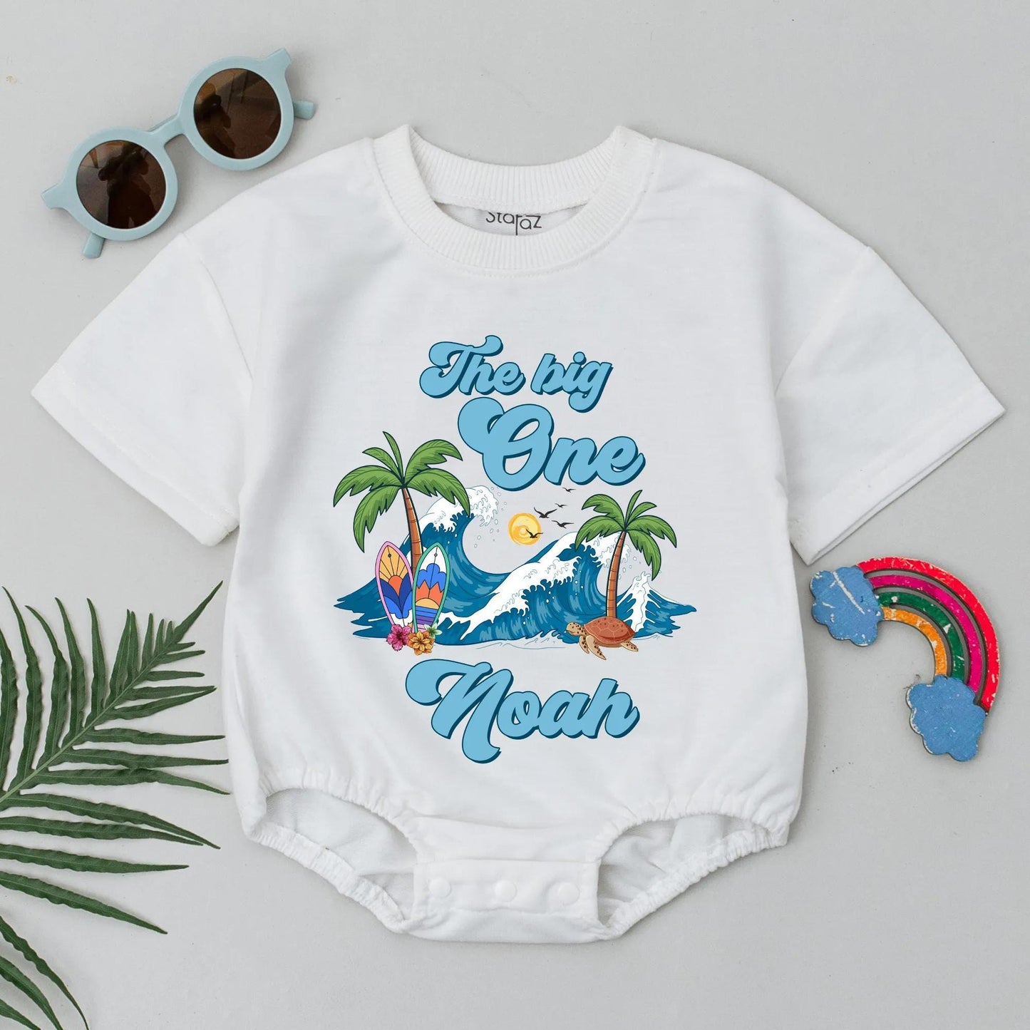 Personalized Surf Birthday Family T-Shirt Fun Surfing Theme First Birthday Celebration Summer Vacation Beach Tee Matching