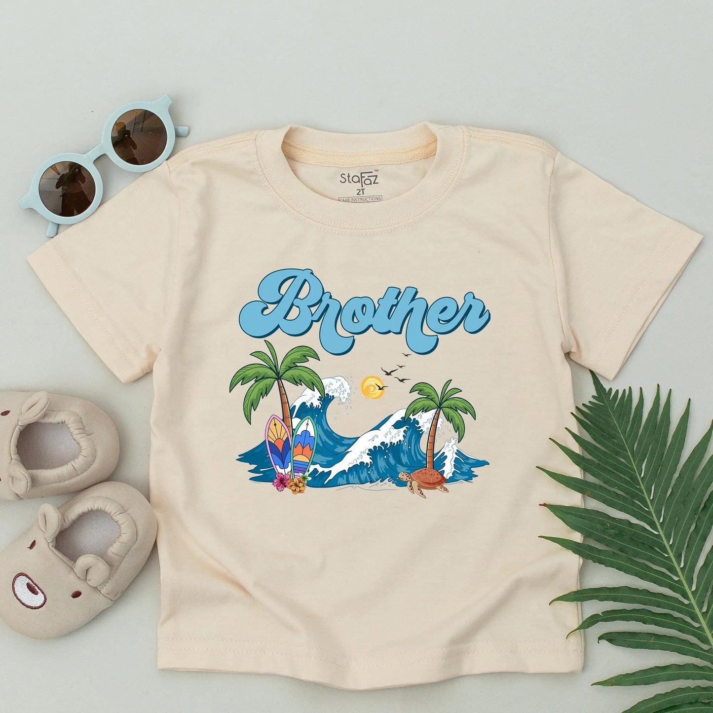 Personalized Surf Birthday Family T-Shirt Fun Surfing Theme First Birthday Celebration Summer Vacation Beach Tee Matching