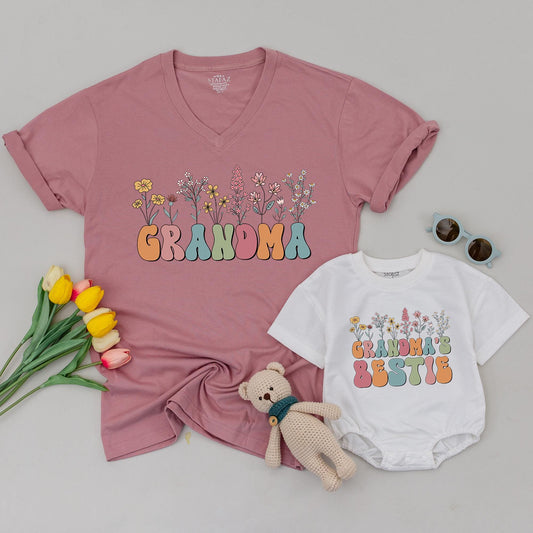Sweet Matching Grandma & Me T-Shirt Set for Baby, Toddler, Youth, and Newborn Grandchild, New Nana Gift & Baby Shower