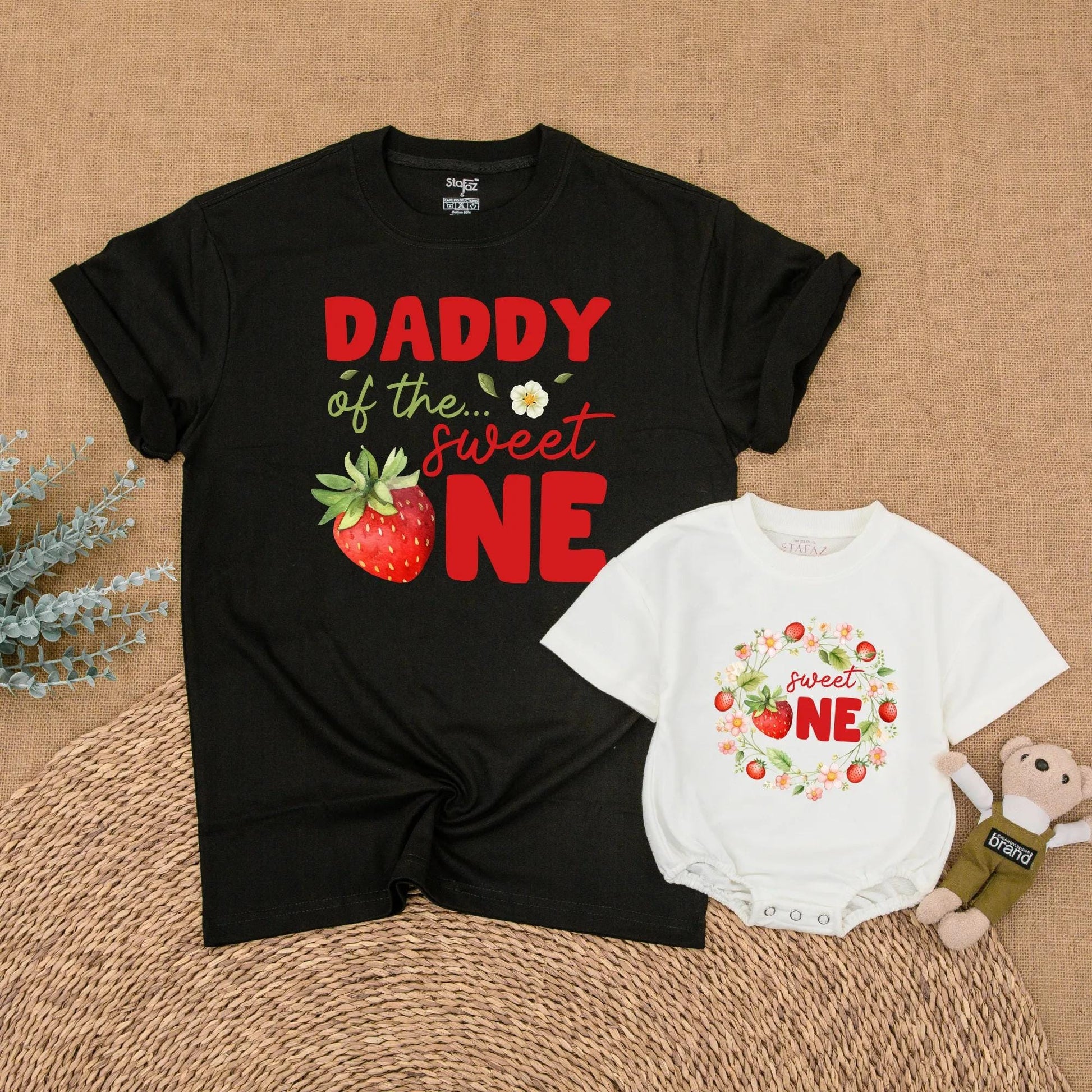 Berry Sweet First Birthday Family Matching Outfits Strawberry 1st Birthday Girl Party Theme