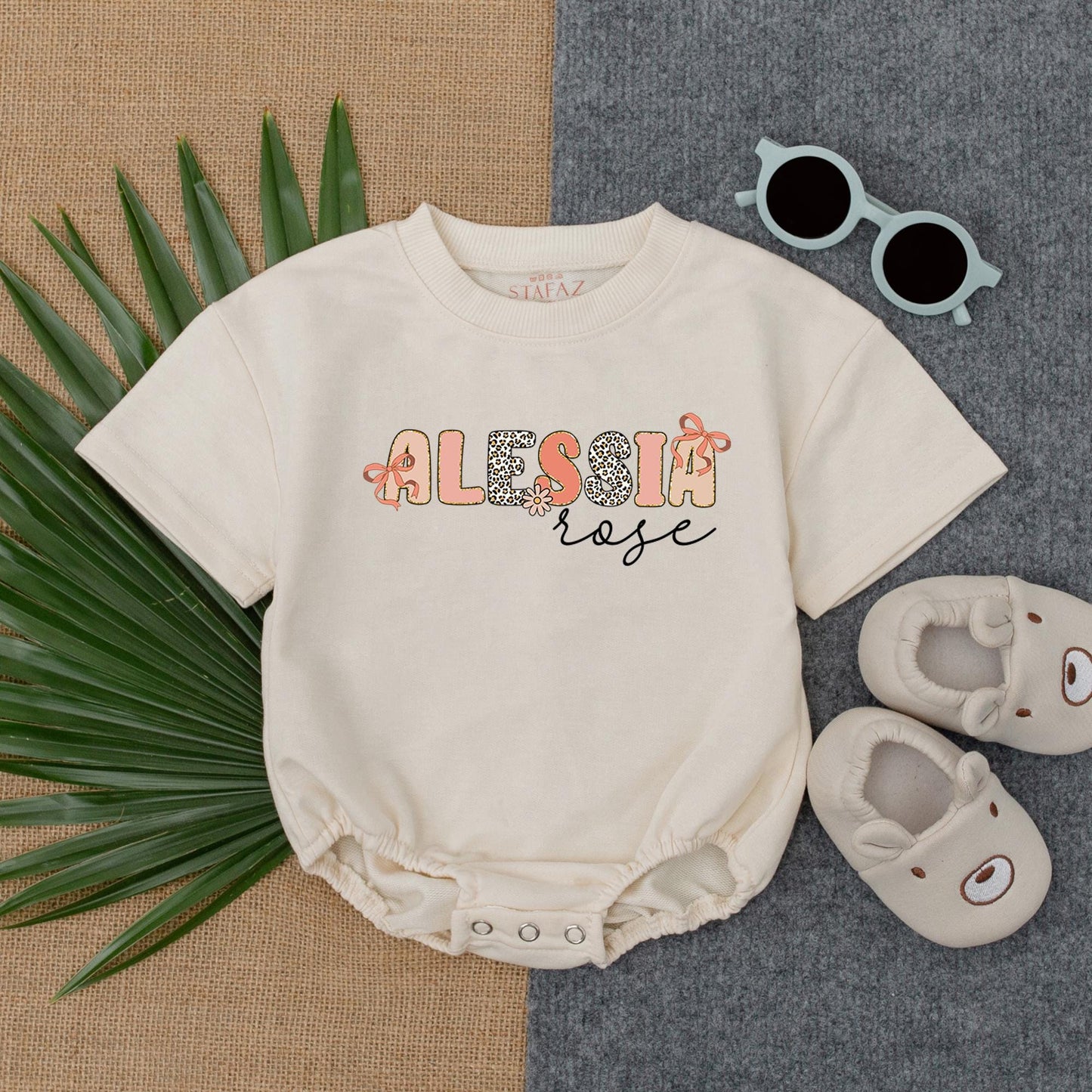 Personalized First Last Name Baby Girl Bubble Romper Newborn Outfit Baby Shower Gift Custom Infant Going Home Suit