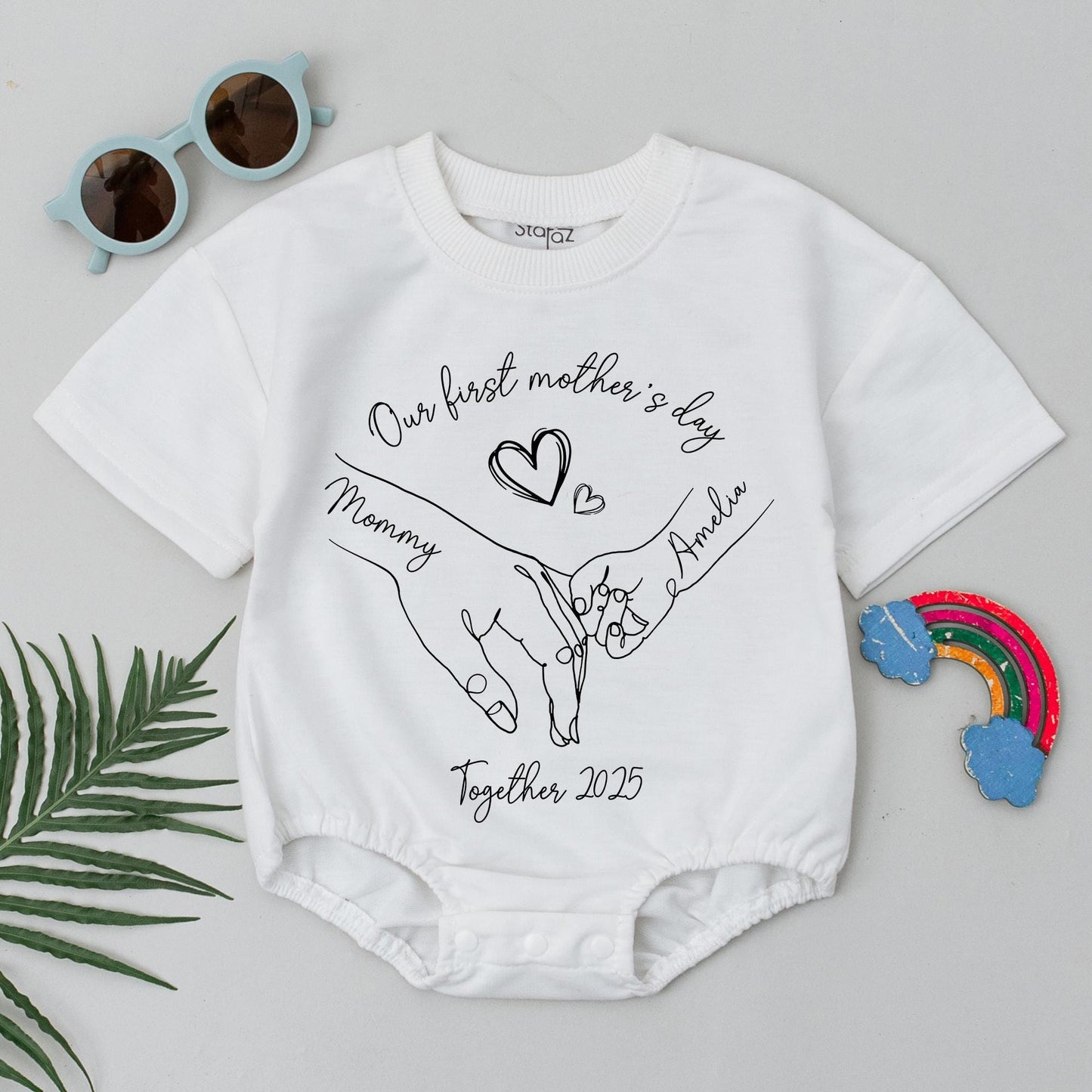 Personalized Our First Mother’s Day Together Shirt Mommy and Me Matching Tees Custom Gift Idea for New Mom