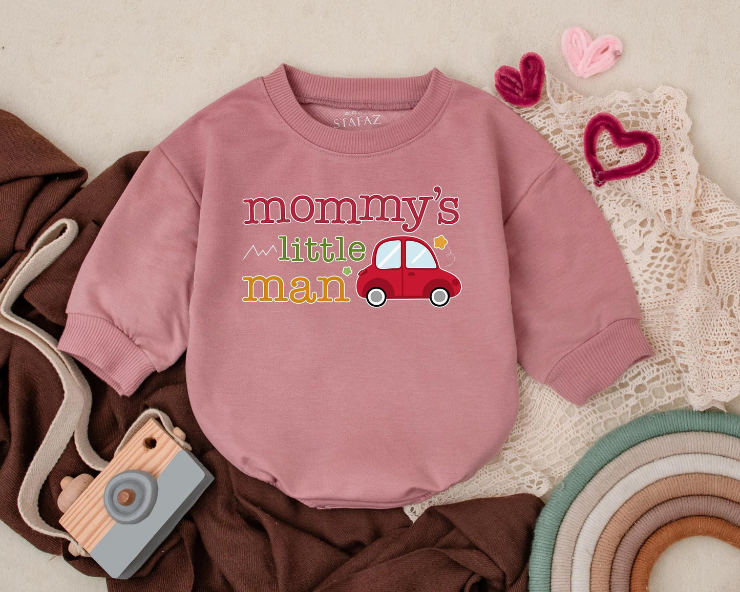 Mommy's Little Man Baby Romper for First Mother's Day, Newborn Boy Clothes Outfit, Funny Bodysuit Gift