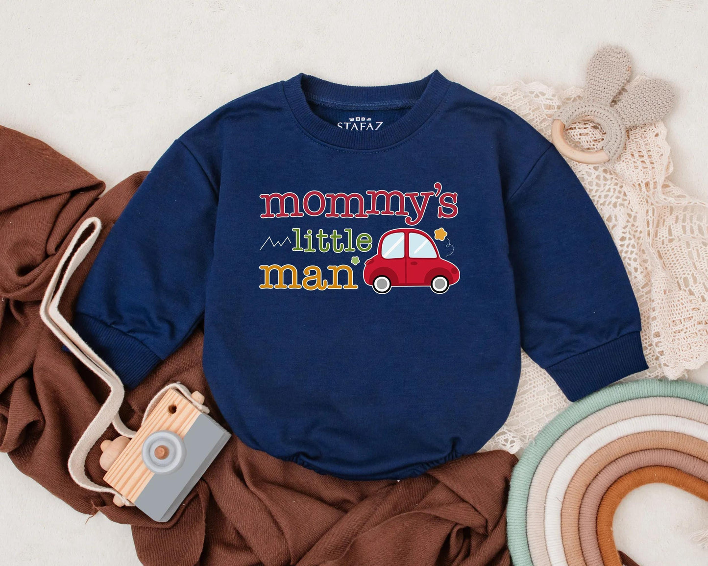 Mommy's Little Man Baby Romper for First Mother's Day, Newborn Boy Clothes Outfit, Funny Bodysuit Gift