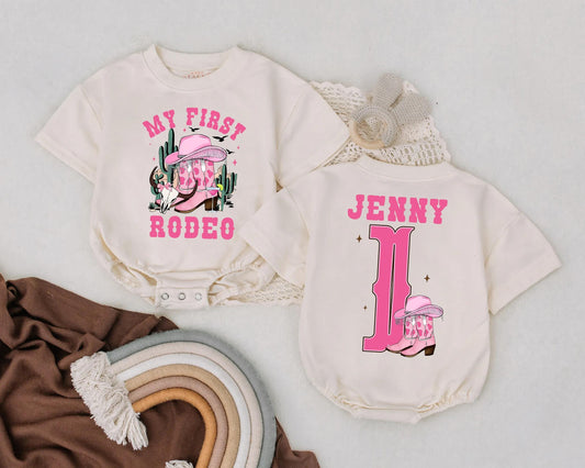 My First Rodeo Baby Romper Western Outfit Cowboy Cowgirl Birthday Gift Personalized Baby Clothes Rodeo Theme Baby Shower