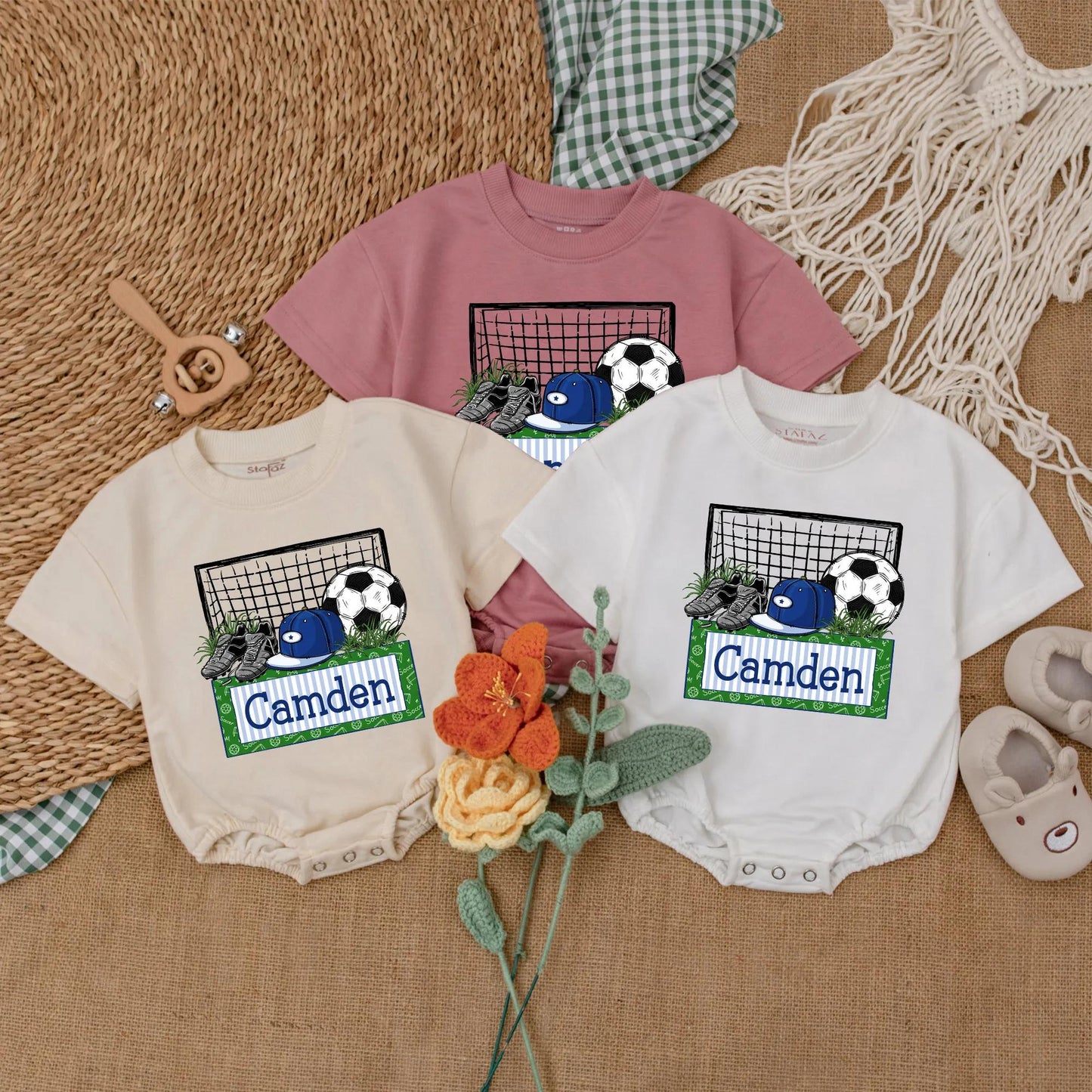 Personalized Soccer Baby Romper with Daddy Design for Gameday Cute Infant Boy Bodysuit Outfit Ideal Baby Shower Gift Football Season