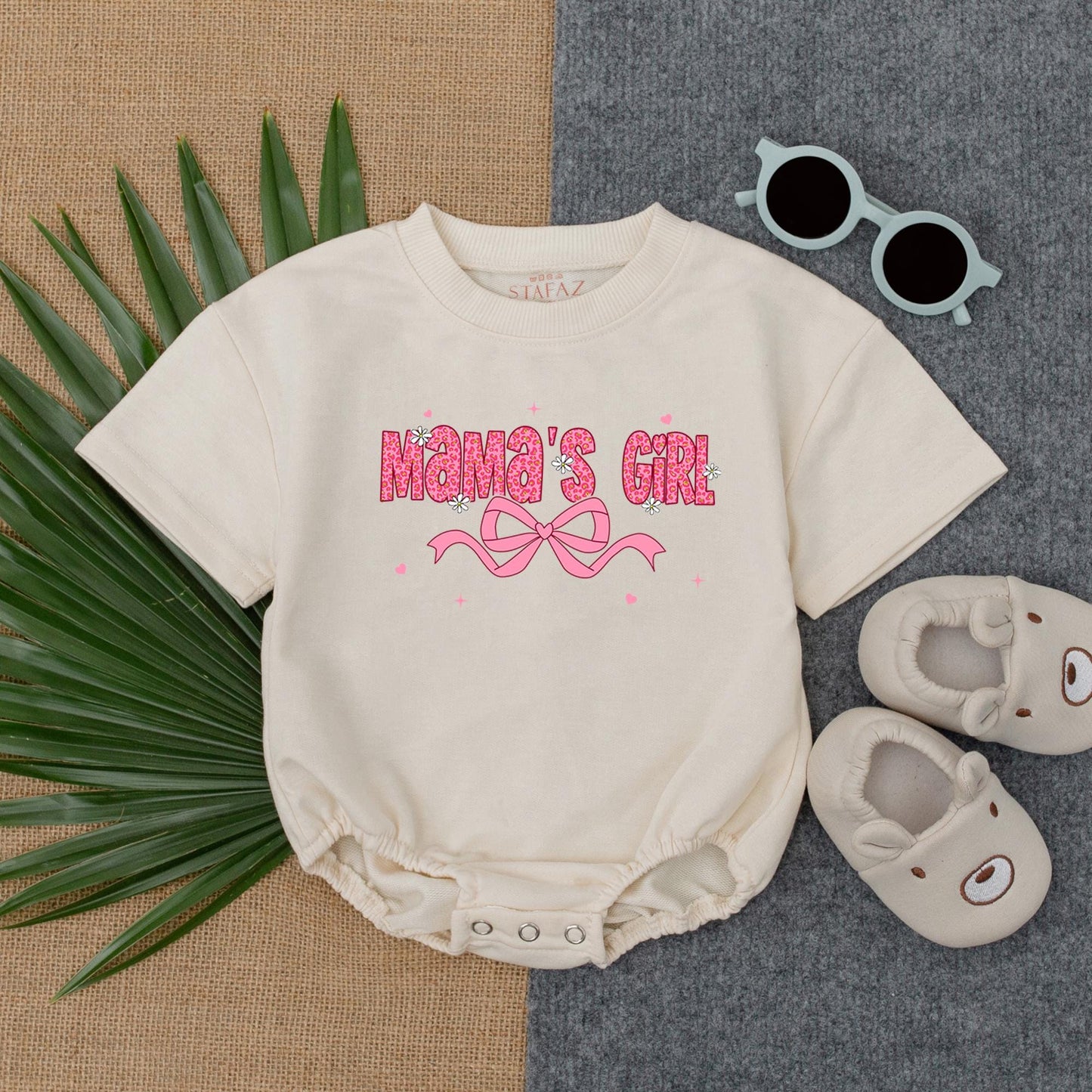 Mama's Girl Pink Bubble Romper Baby Girl Fathers Day Gift New Dad Soft T-shirt Bodysuit Little Bestie Infant Outfit