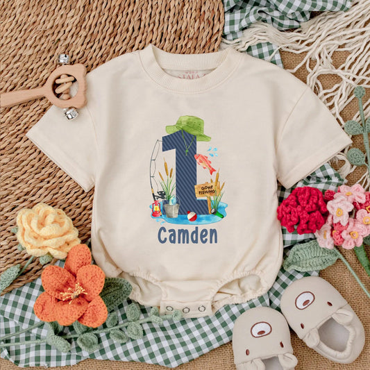 Personalized Fishing Baby Romper for Boy's First Birthday Cute Fishing Outfit Baby Shower Gift O Fishally One Outfit