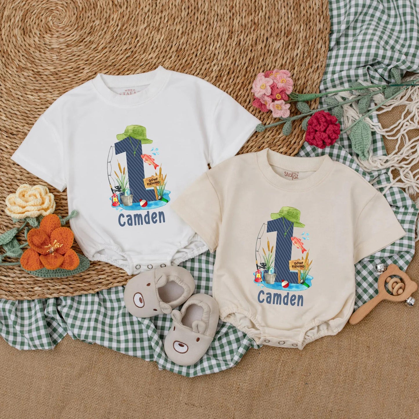 Personalized Fishing Baby Romper for Boy's First Birthday Cute Fishing Outfit Baby Shower Gift O Fishally One Outfit