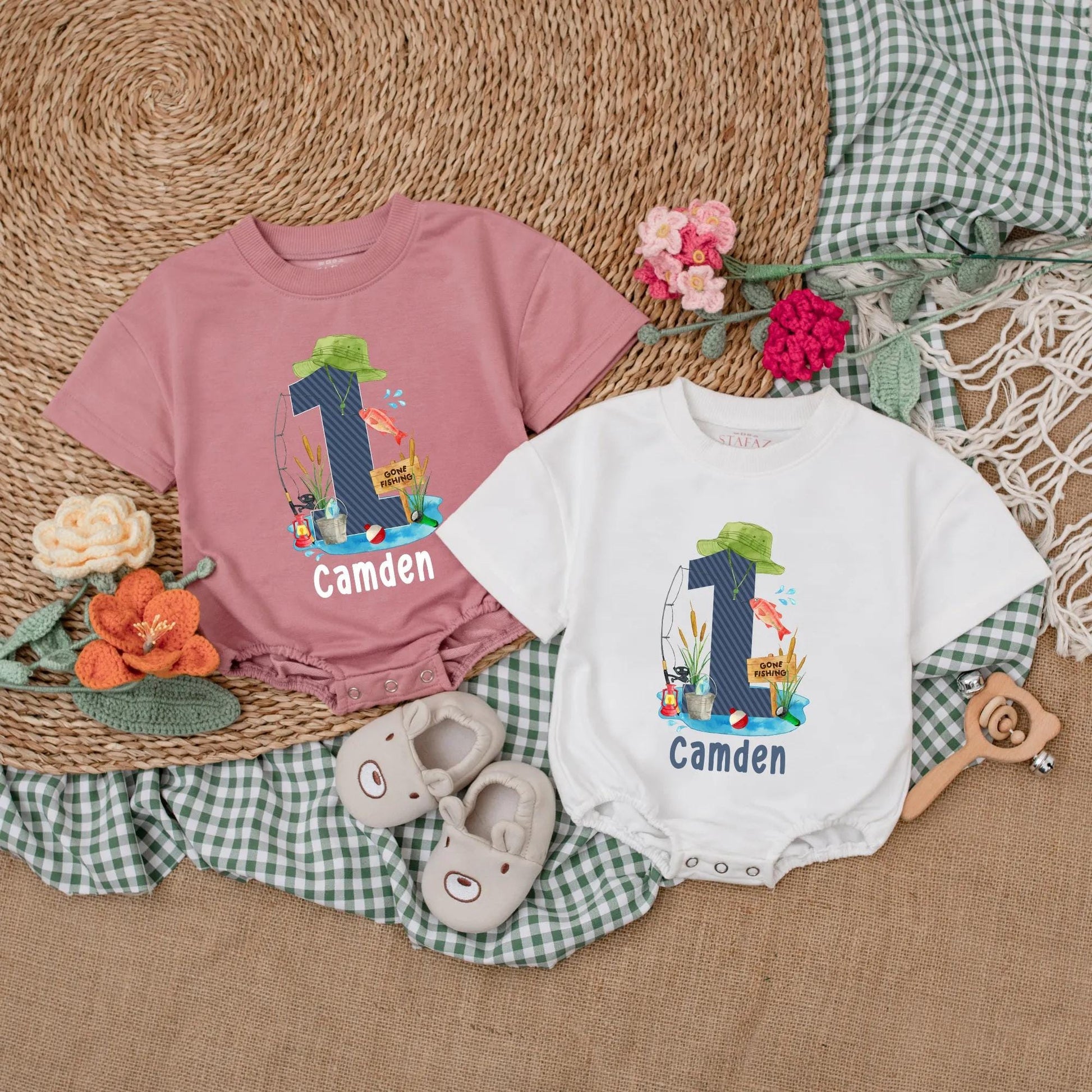 Personalized Fishing Baby Romper for Boy's First Birthday Cute Fishing Outfit Baby Shower Gift O Fishally One Outfit