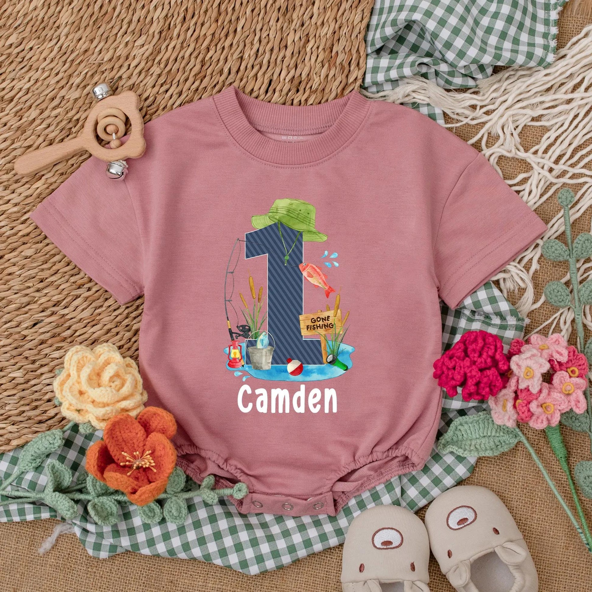 Personalized Fishing Baby Romper for Boy's First Birthday Cute Fishing Outfit Baby Shower Gift O Fishally One Outfit
