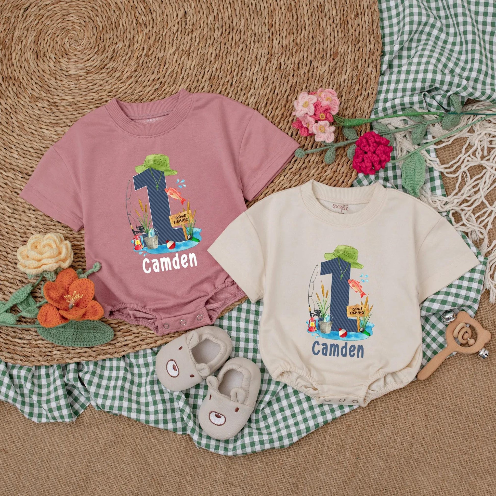 Personalized Fishing Baby Romper for Boy's First Birthday Cute Fishing Outfit Baby Shower Gift O Fishally One Outfit