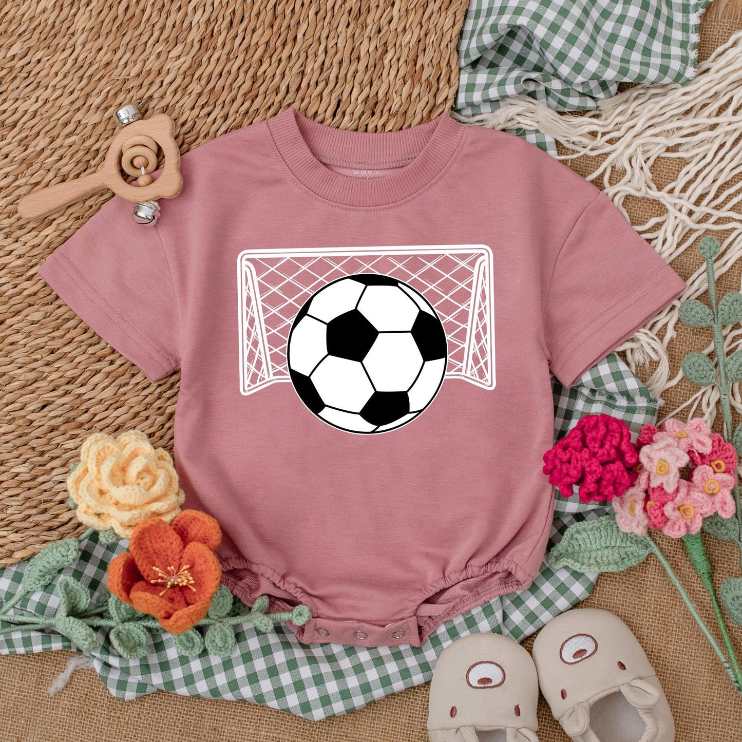Personalized Soccer Baby Romper Watching Soccer with Daddy Gameday Outfit Cute Soccer Lover Gift for Father's Day