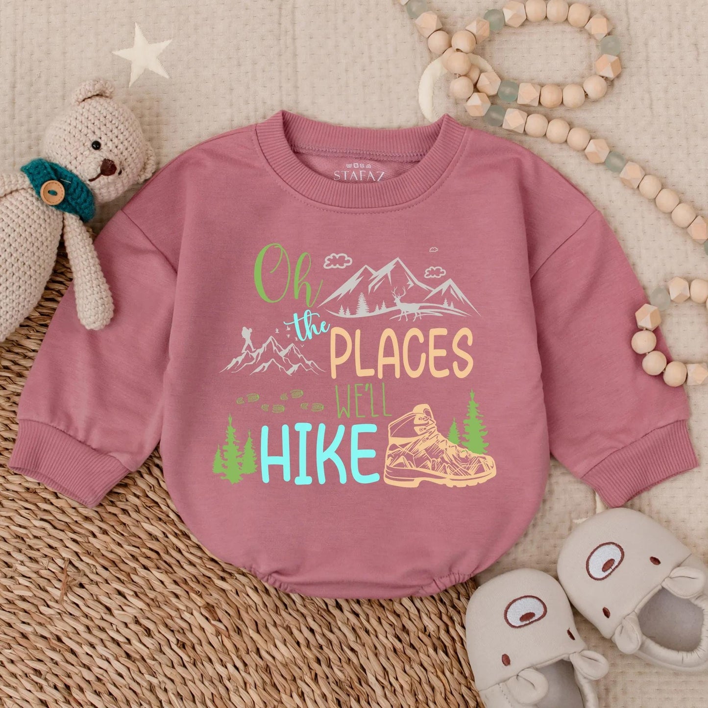 Hiking Baby Bubble Romper, Lover Adventure Baby Shower Gift, Outdoor Baby Outfit, Camping Baby Outfit for Your Little Explorer