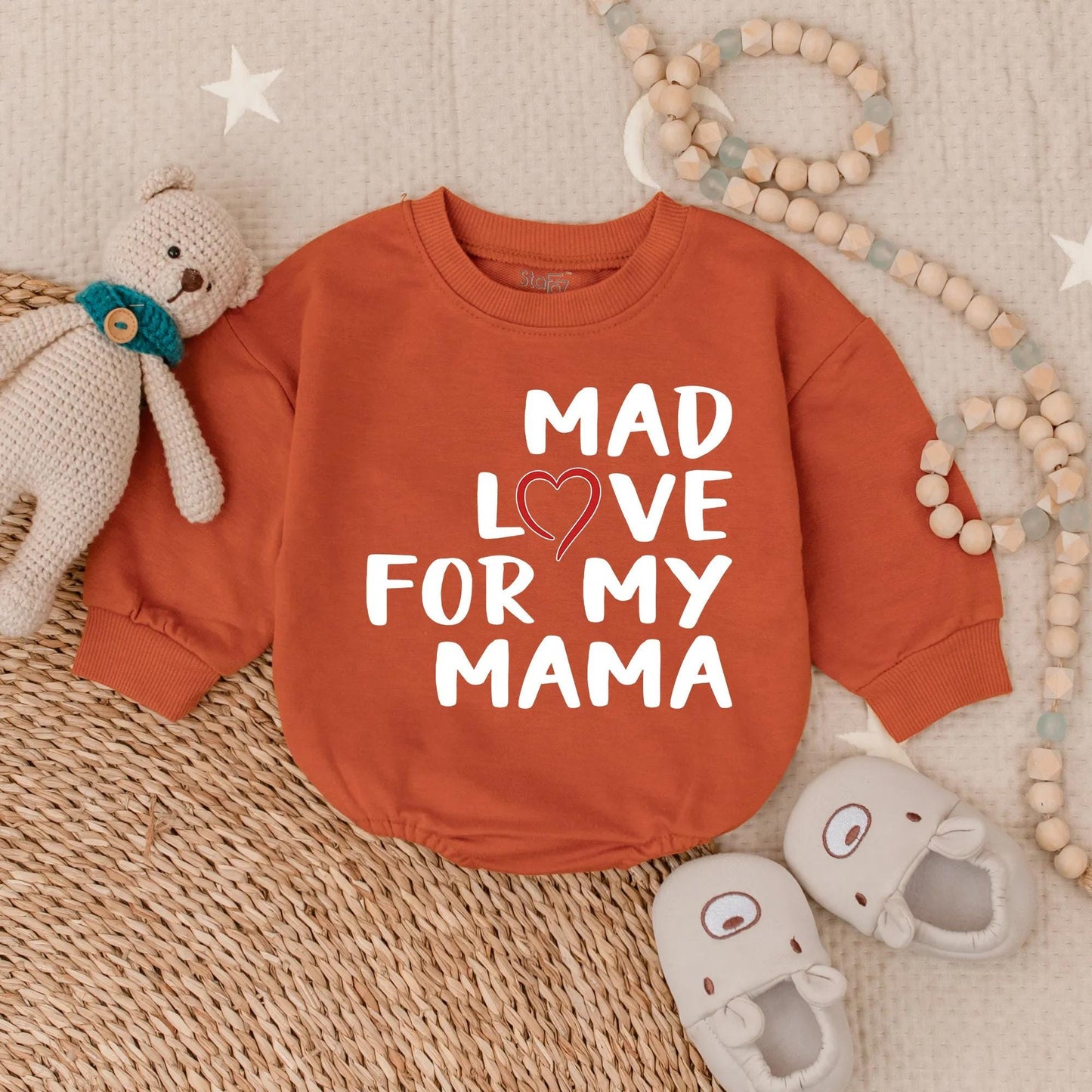 Mad Love for My Mama Bubble Romper Sweet First Mother's Day Baby Clothes Newborn Gift for New Moms
