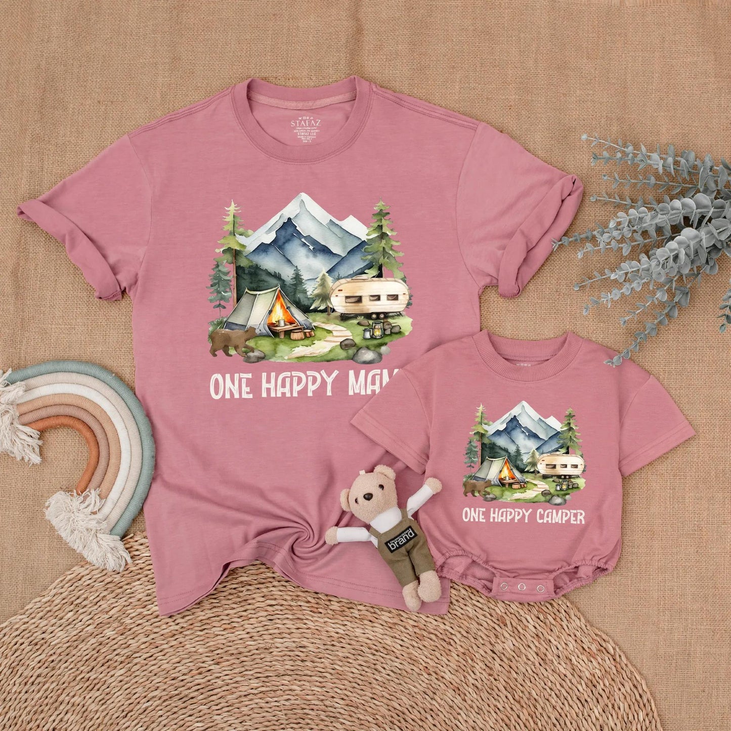 One Happy Camper 1st Birthday Matching Family Shirts | Camping First Birthday Outfit Boy, Adventure Theme, Outdoor Party, Summer Trip