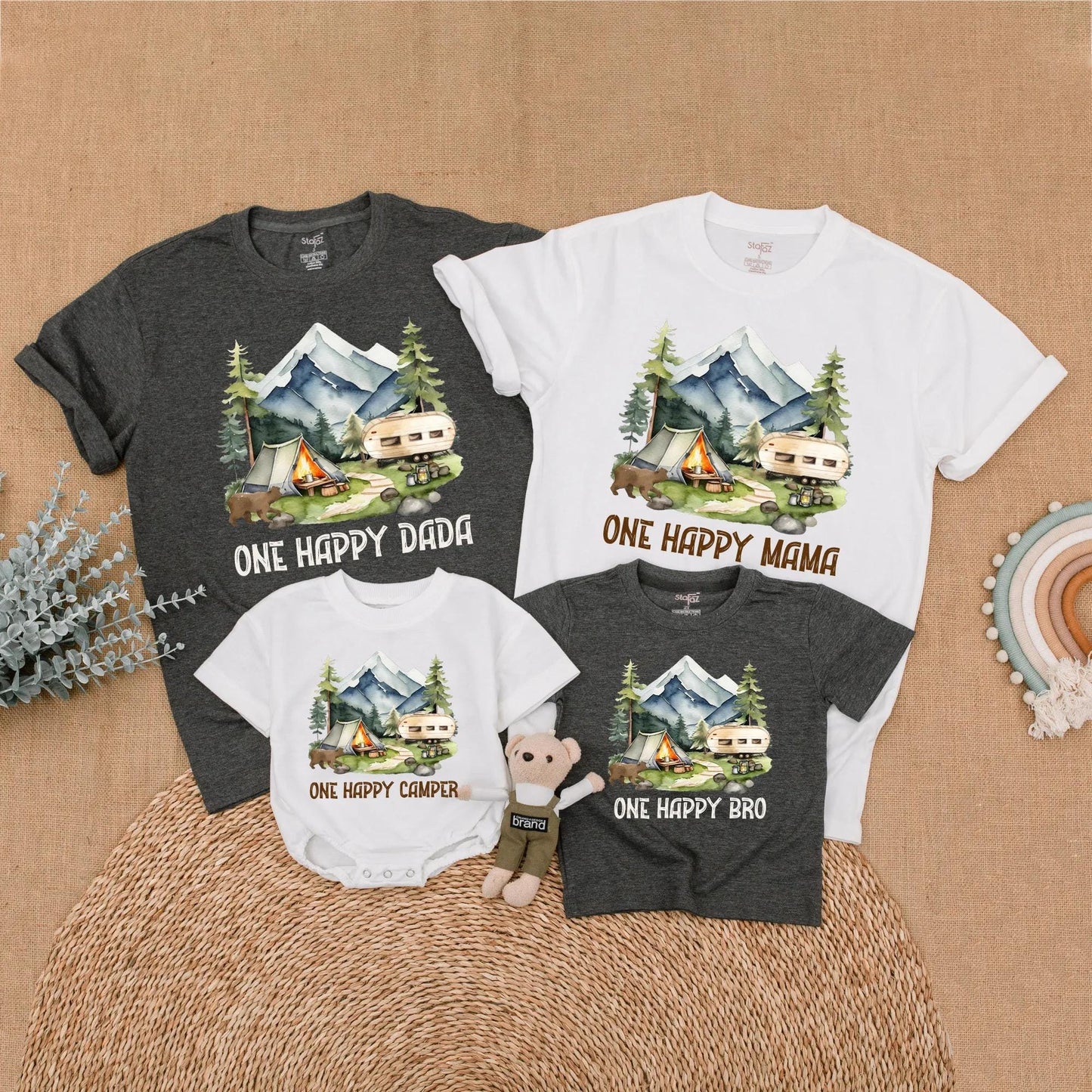 One Happy Camper 1st Birthday Matching Family Shirts | Camping First Birthday Outfit Boy, Adventure Theme, Outdoor Party, Summer Trip