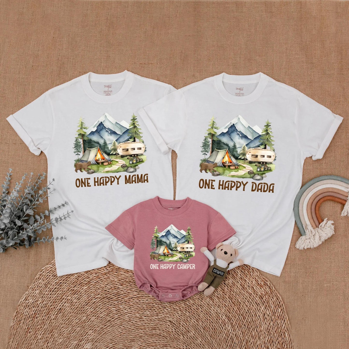 One Happy Camper 1st Birthday Matching Family Shirts | Camping First Birthday Outfit Boy, Adventure Theme, Outdoor Party, Summer Trip