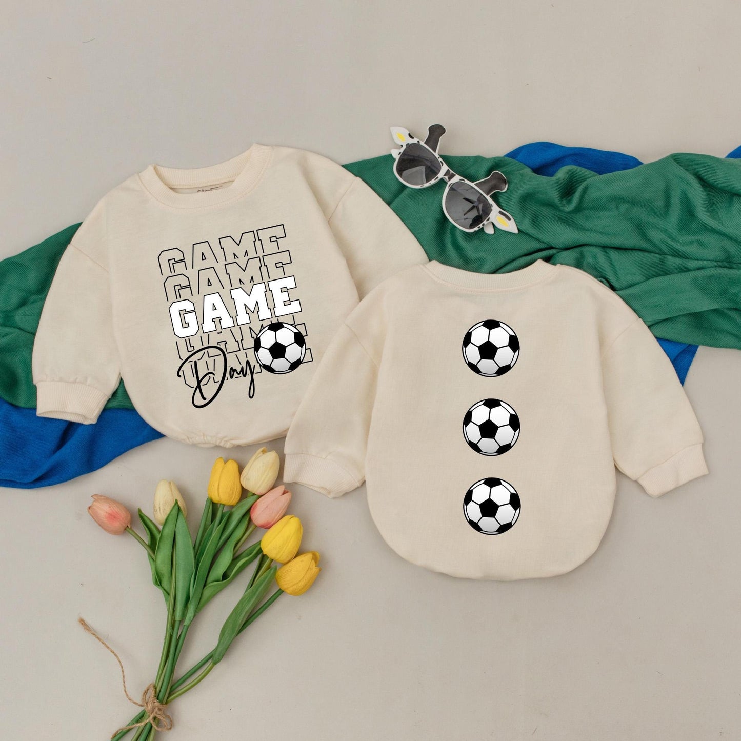 Game Day Retro Soccer Bubble Romper Baby Boy Sport Outfit Toddler Adorable Comfortable Newborn Coming Home Clothes Baby Shower Gift