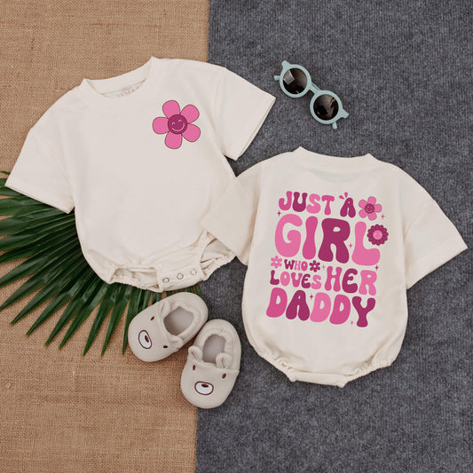 Daddy's Girl T-Shirt Bubble Romper Cute Baby Girl First Father's Day Outfit Gift Daddy and Me Matching Babywear Infant Clothes
