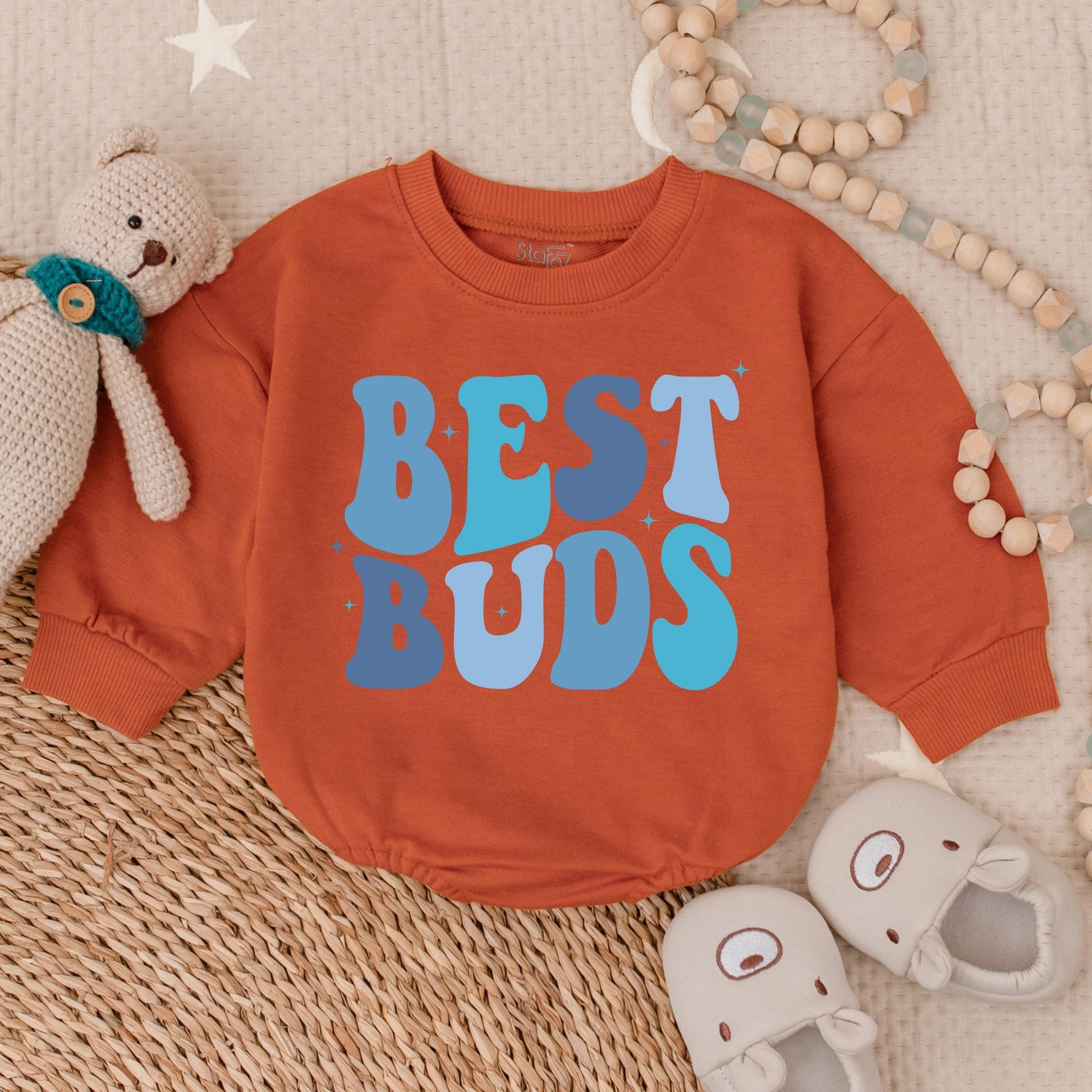 Best Buds Baby Bubble Romper Daddy and Me Matching Outfit Adorable Father's Day Baby Gift Cute Toddler Shirt for Boys Outdoor