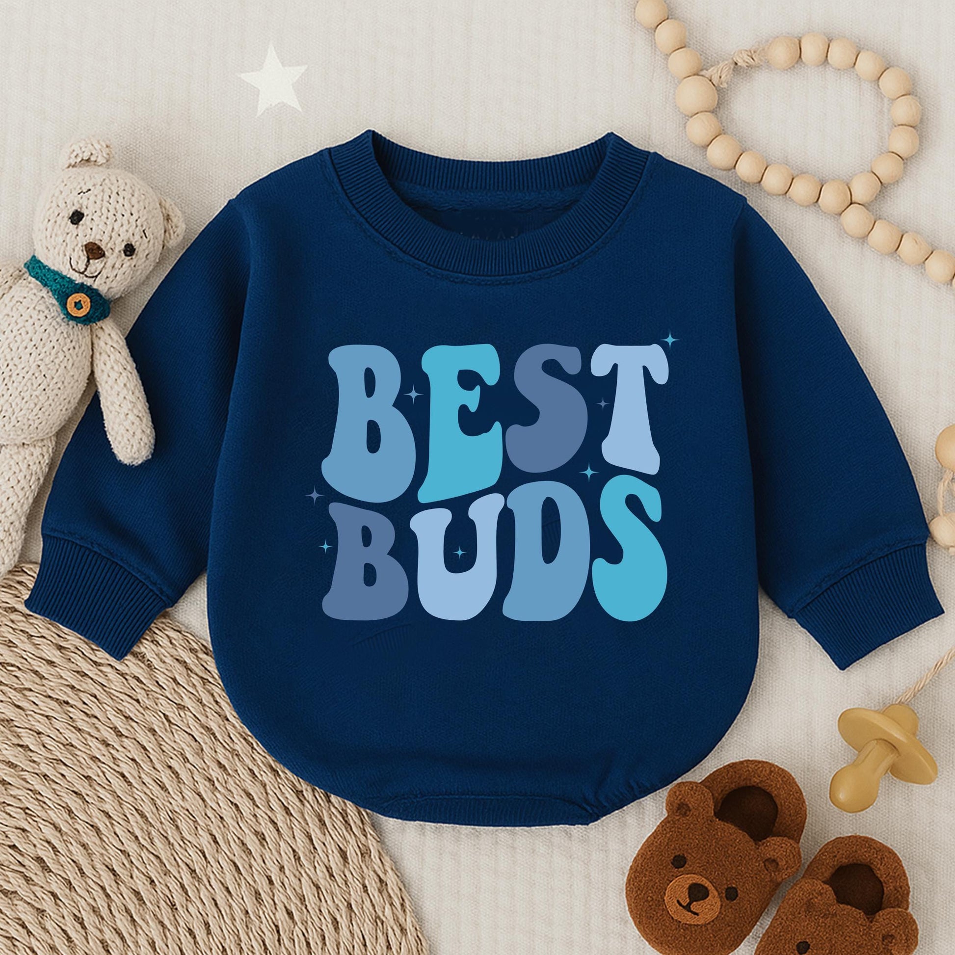 Best Buds Baby Bubble Romper Daddy and Me Matching Outfit Adorable Father's Day Baby Gift Cute Toddler Shirt for Boys Outdoor