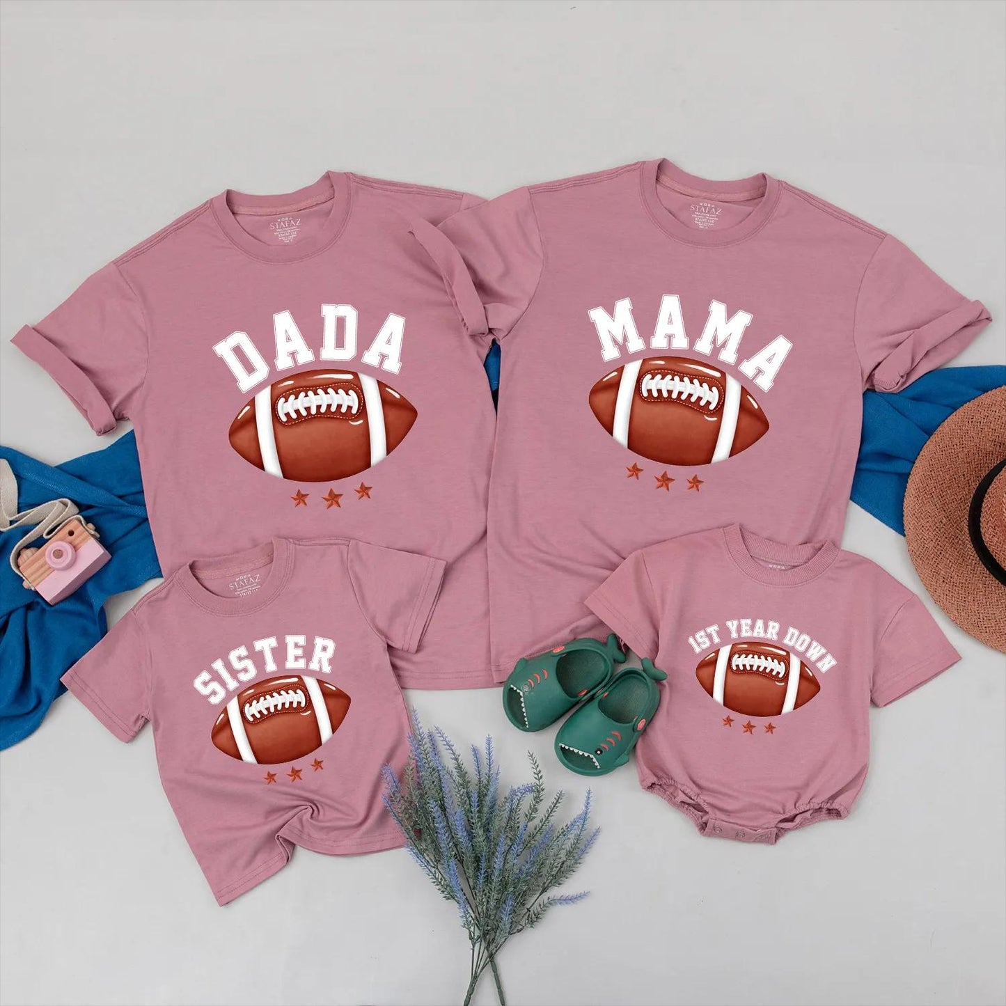 Matching Football 1st Birthday Family Shirts - Personalized Boy's First Birthday Outfit, Custom Game Day Tees, Daddy & Me