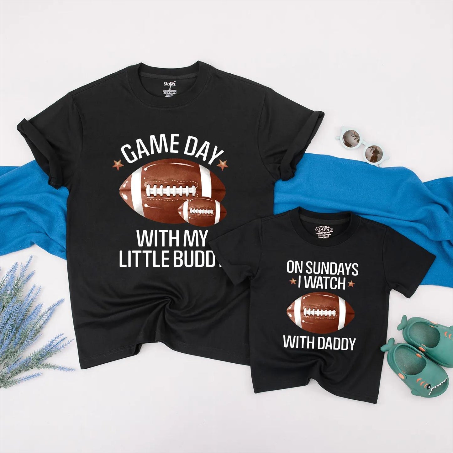 Daddy & Me Game Day Football Matching Outfits Perfect Father's Day Gift for New Dads and Little Football Fans Sunday Funday