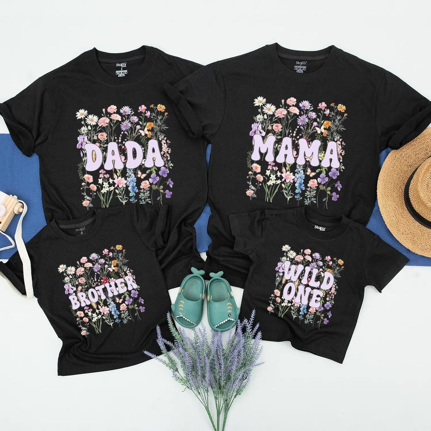 Matching Boho Wild One Wildflower 1st Birthday Girl Shirts Family Outfit, Daddy, Mom, The Wild One First, Birthday Party