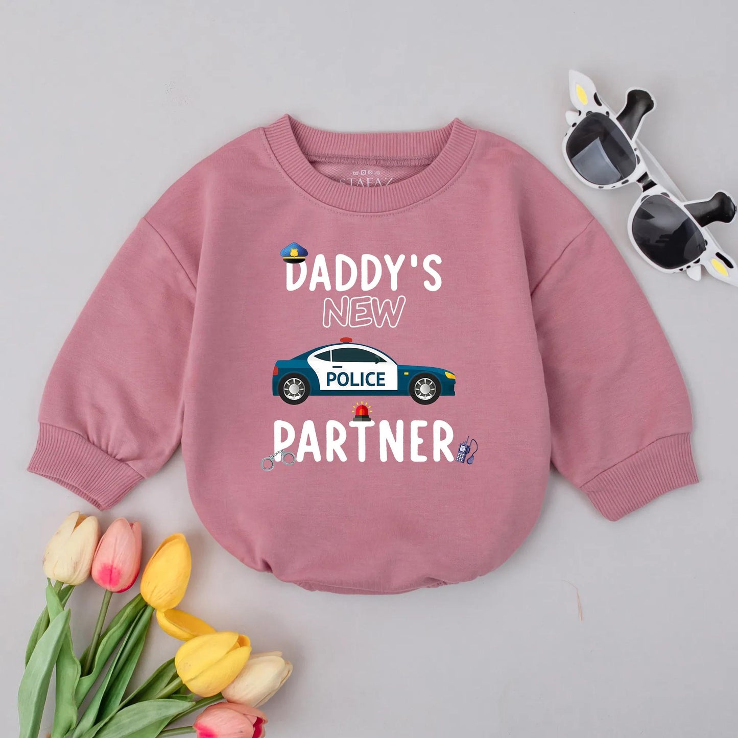 Police Baby Bubble Romper Daddy's New Partner Outfit Law Enforcement First Responder Theme Cute Cop Newborn Baby Clothes Shower Gift