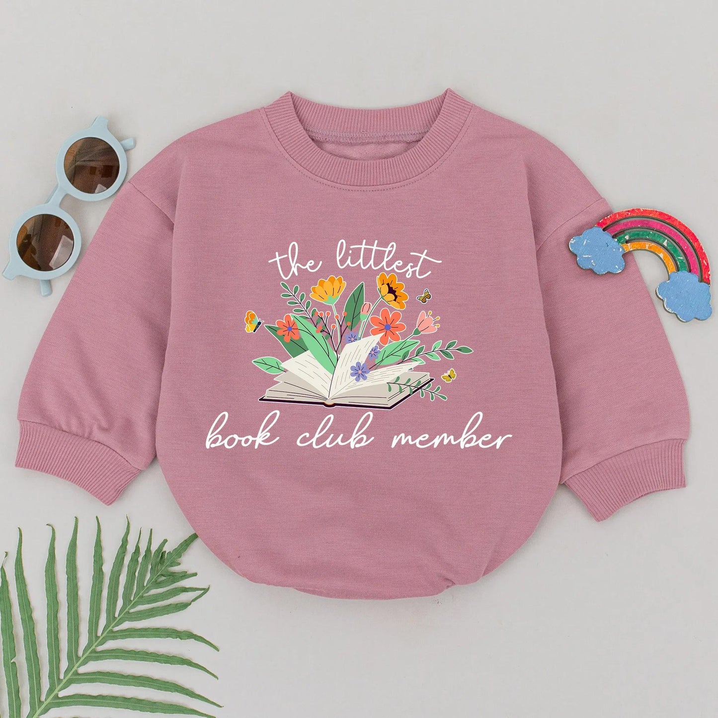 Littlest Book Club Member Romper, Wildflower Book Baby Bodysuit, Future Bookworm Outfit, Orange Butterfly Design, Cute Baby Shower Gift, Book Lover Kid Gift
