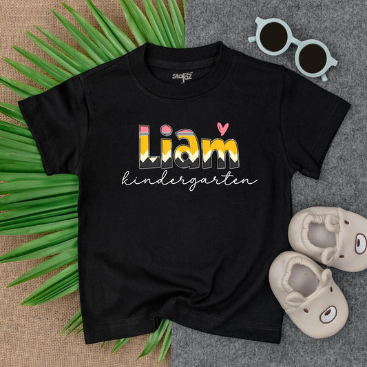 Custom Pencil Name Toddler Shirt Back to School Kindergarten First Day Preschool Outfit Personalized Gift