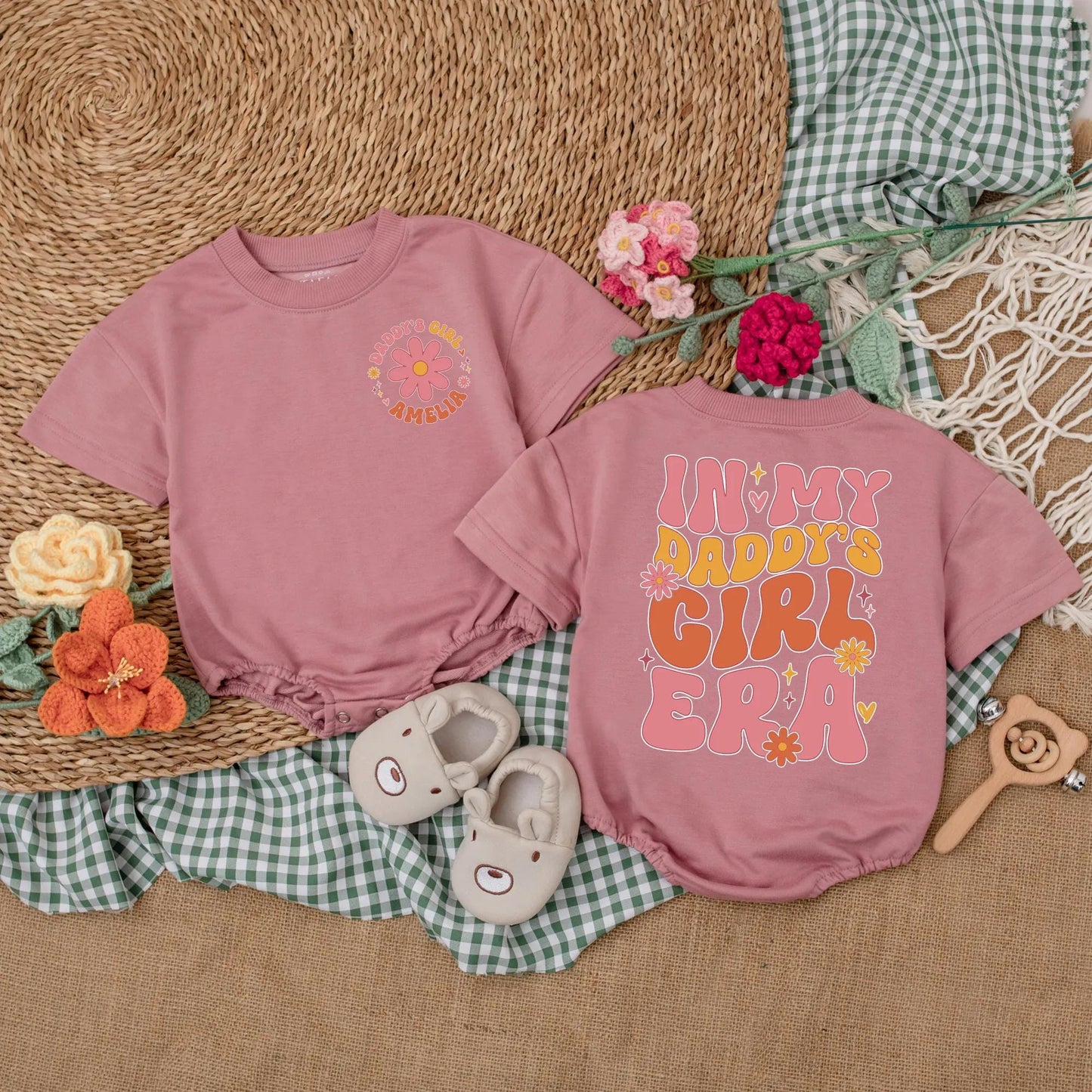 My Daddy's Girl Era Romper Personalized Retro Baby Outfit, Father's Day Gift, Cute Daughter Bodysuit, Daddy and Me Matching Clothes, Short Sleeve Romper