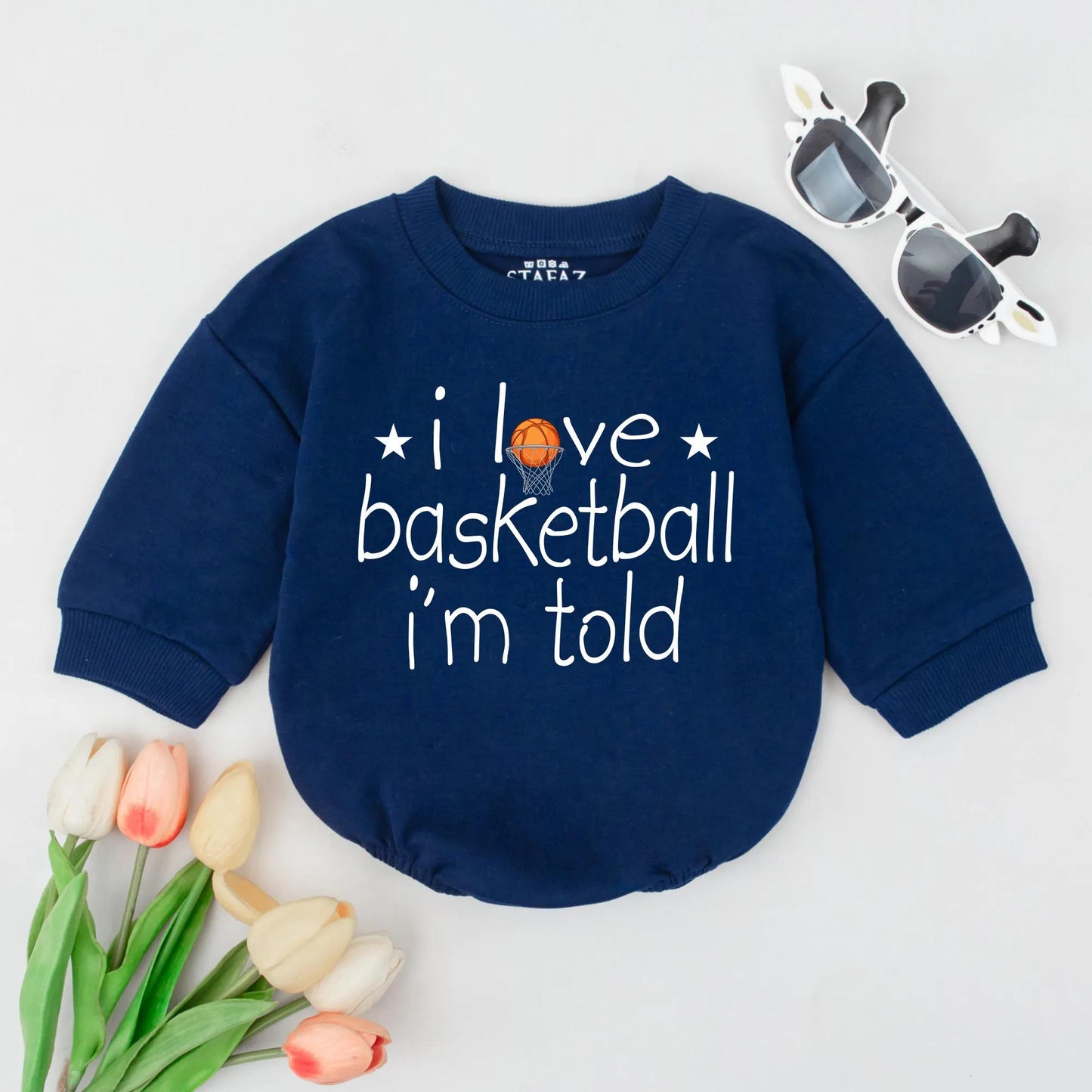 Funny Basketball Baby Boy Bubble Romper "I Love Basketball" Sports Bodysuit Cute Infant Outfit Baby Shower Gift Comfortable Newborn Baller Jumpsuit